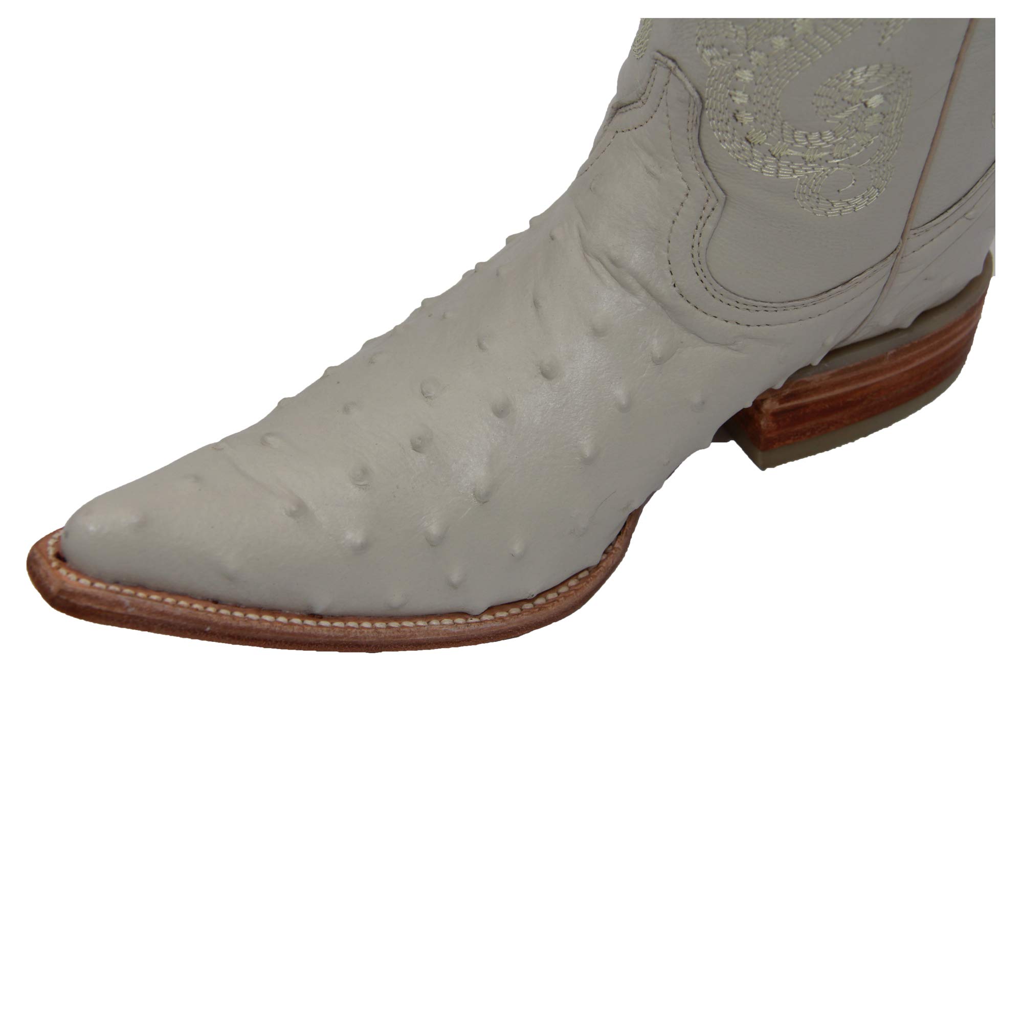 Men's Genuine Leather Cowboy Boots - Western Style Embossed Ostrich Quill Print - Comfortable Riding & Work Boots for Country Style, Rodeo & Casual Wear
