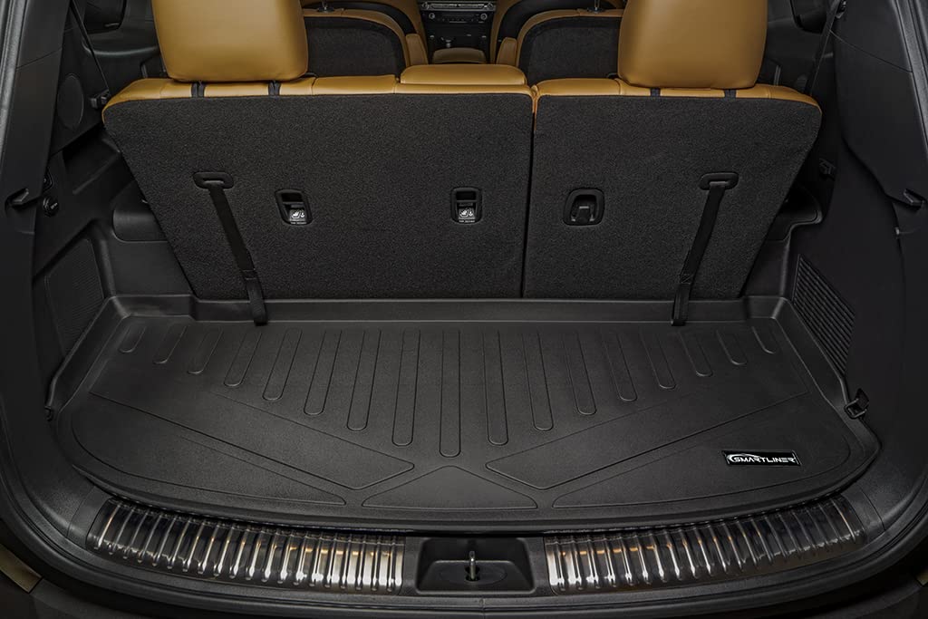 SMARTLINER All-Weather Custom Fit Black 3-Row & Cargo Liners Floor Mat Bundle for 2020-2023 Kia Telluride (2nd Row Bucket Seats, No Center Console) – Durable Protection for SUVs, Family Road Trips & Outdoor Adventures