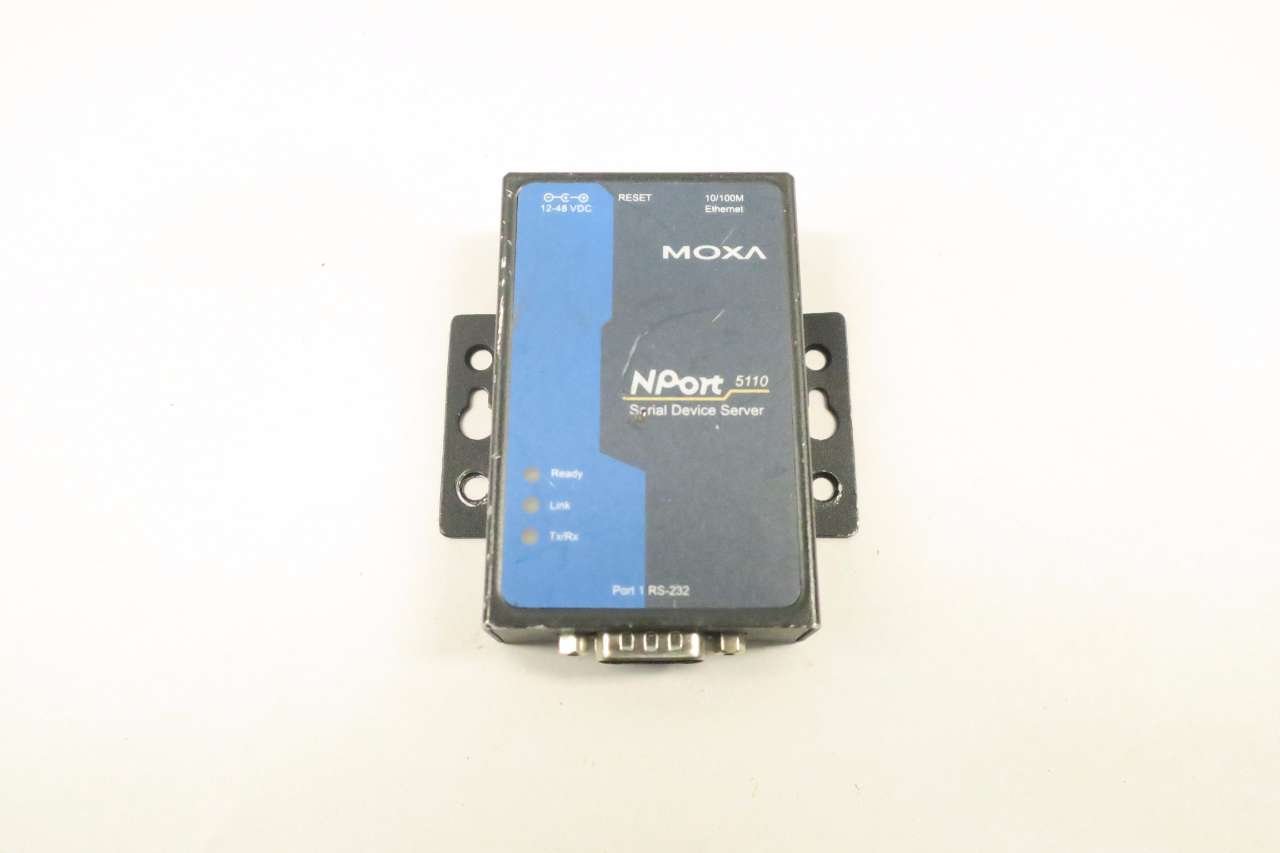 MOXA NPORT 5110 Serial Device Server - 12-48V DC, 200mA, Rev 2.0, RS-232 (D539724) - Industrial Networking Solution for Remote Serial Communication & Automation Control