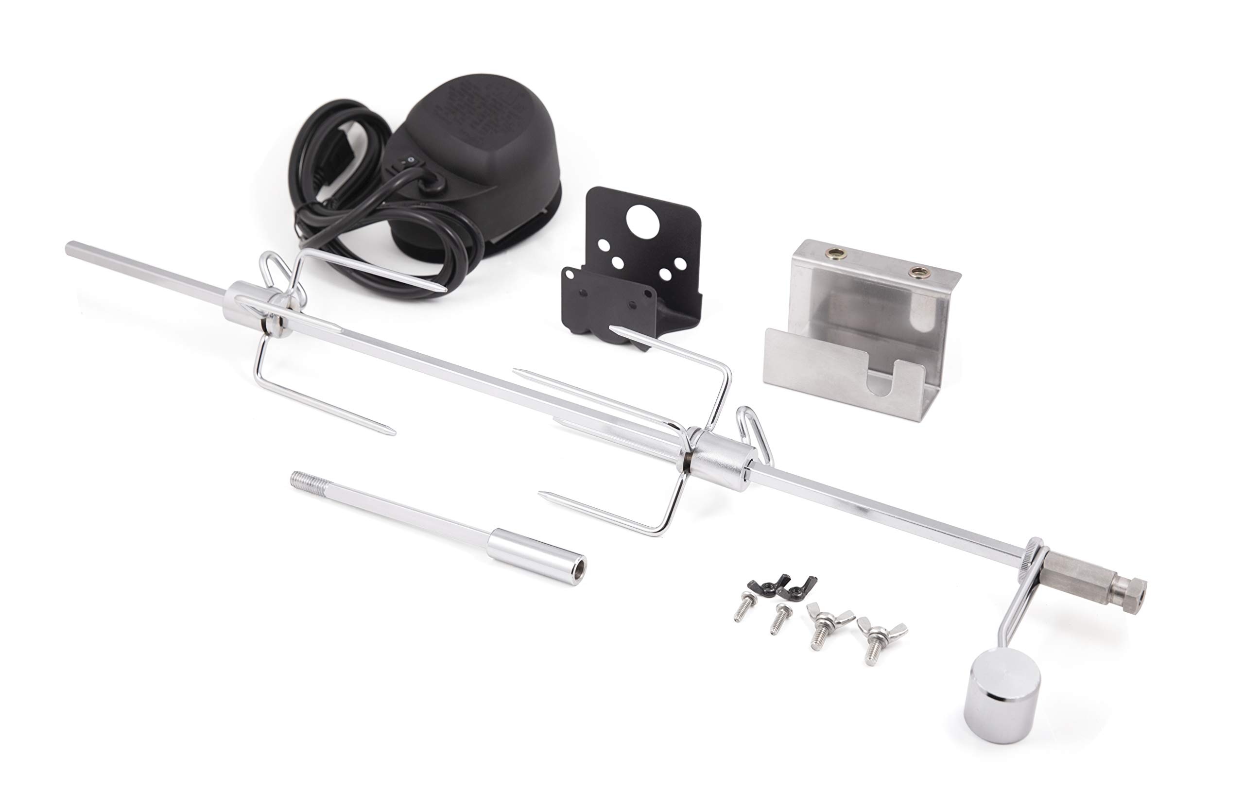 Broil King 60669 Premium Pellet Grill Rotisserie Kit - Silver & Black Stainless Steel Accessory for BBQ, Smoking & Rotisserie Cooking - Perfect for Backyard Grilling, Tailgating & Outdoor Parties