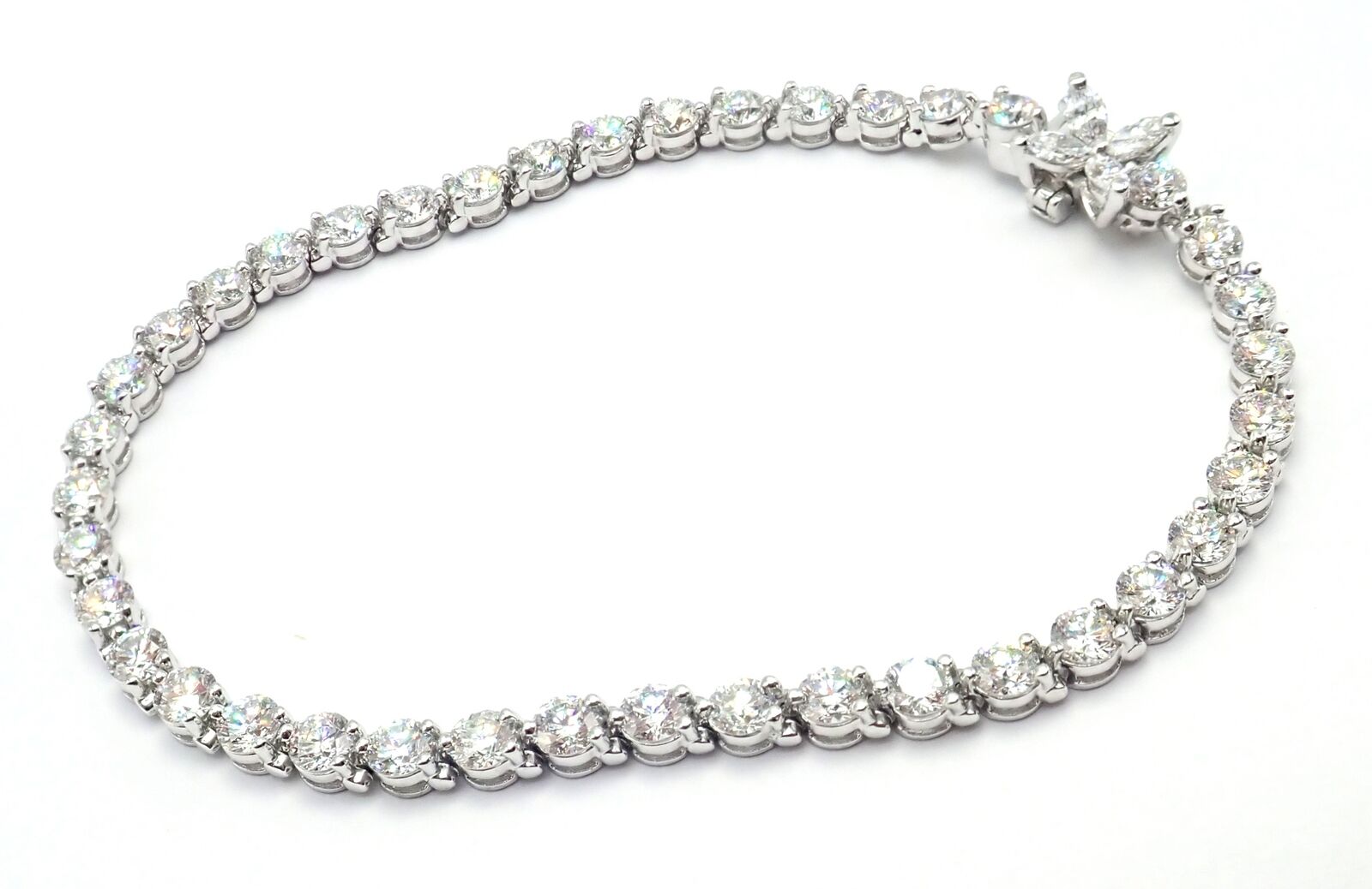 Authentic Tiffany & Co Victoria Platinum 6.5 Carat Diamond Tennis Bracelet - Luxury Jewelry for Women, Elegant Gift for Anniversary, Wedding & Special Occasions