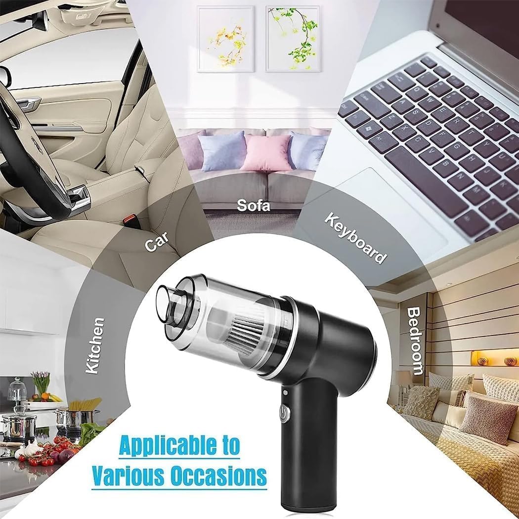 Airified Pro V2-2025 Wireless Handheld Car Vacuum Cleaner - Portable Air Blower & Mini Vacuum for Car, Home & Office | Quick Cleanup for Pet Hair, Crumbs & Dust