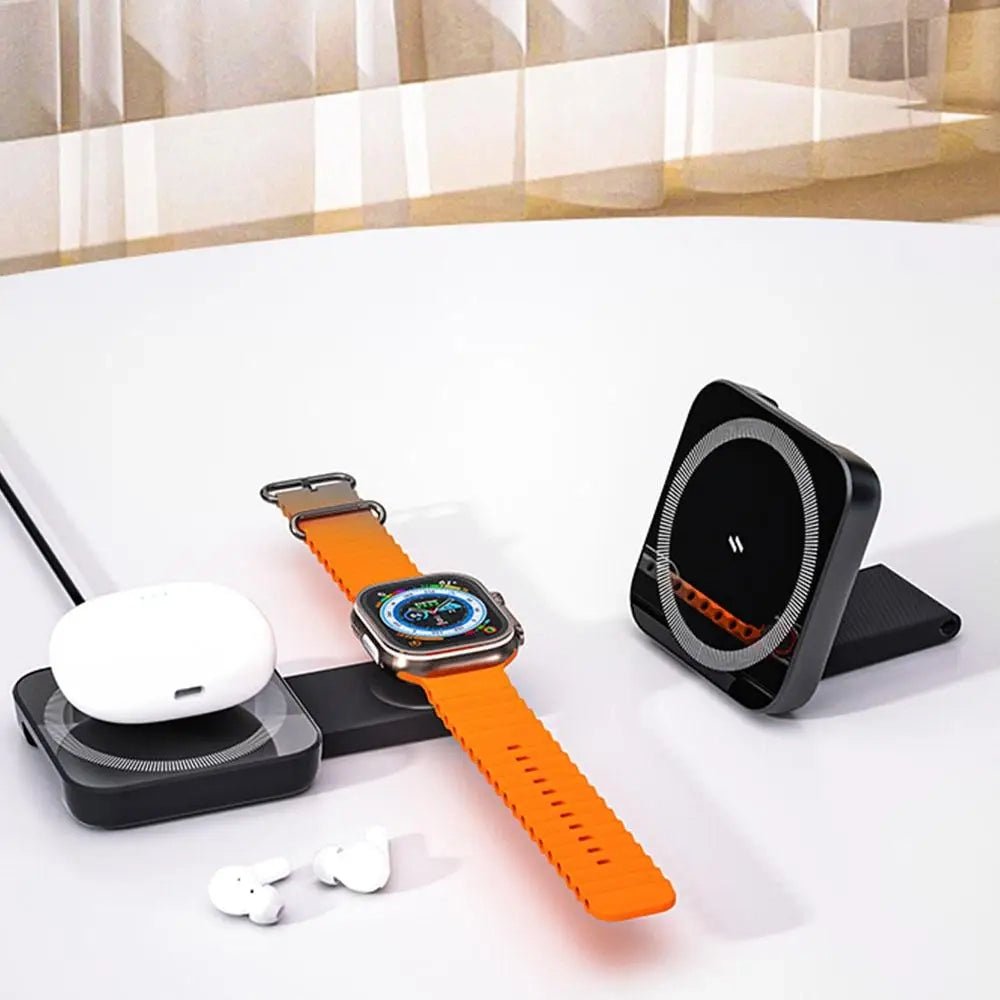 PowerSnap 2-in-1 MagSafe Wireless Charger for iPhone 15/14/13 & Apple Watch - Fast Magnetic Charging Stand for Home, Office & Travel
