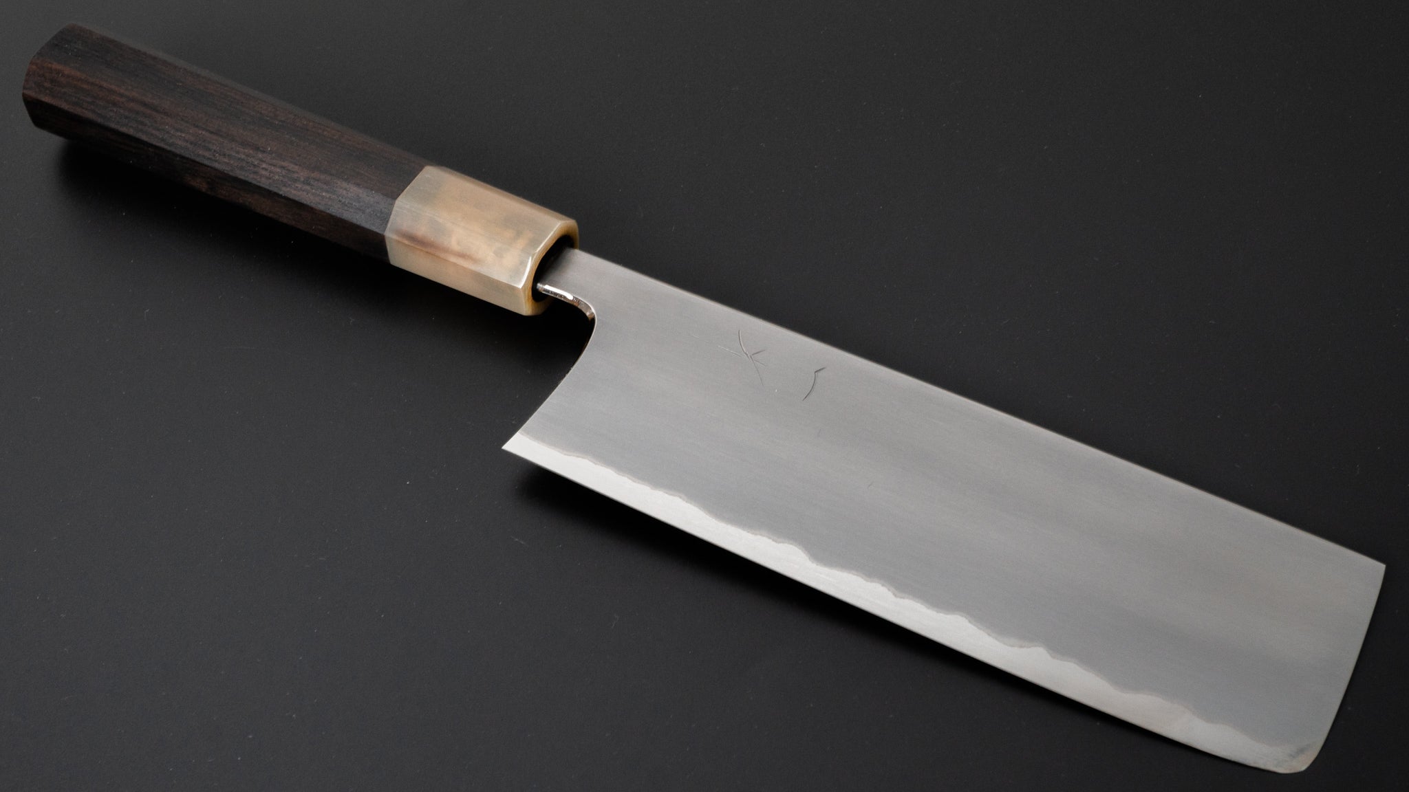 Hitohira Togashi White #1 Stainless Clad Kasumi Nakiri Knife 180mm - Japanese Chef Knife with Ebony Handle for Precision Vegetable Chopping & Slicing | Perfect for Home Cooks & Professional Chefs