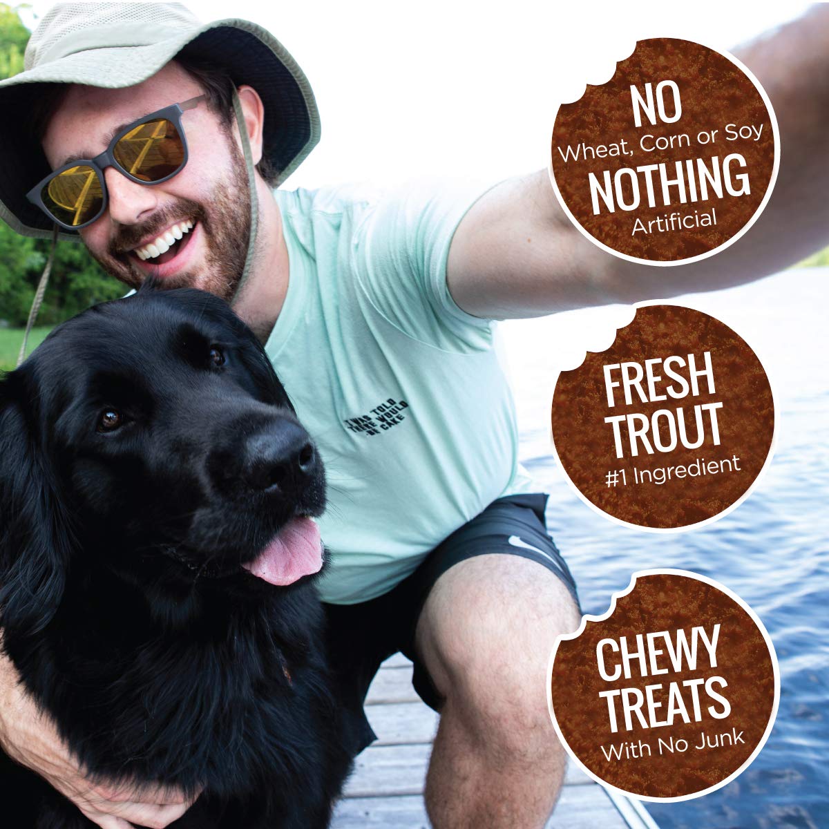 Smart Cookie All Natural Soft Dog Treats - Trout & Apple Flavor - Healthy Grain-Free Chewy Dog Snacks for Allergies & Sensitive Stomachs - Human-Grade USA Made - 5oz Bag - Perfect for Training Rewards & Digestive Health