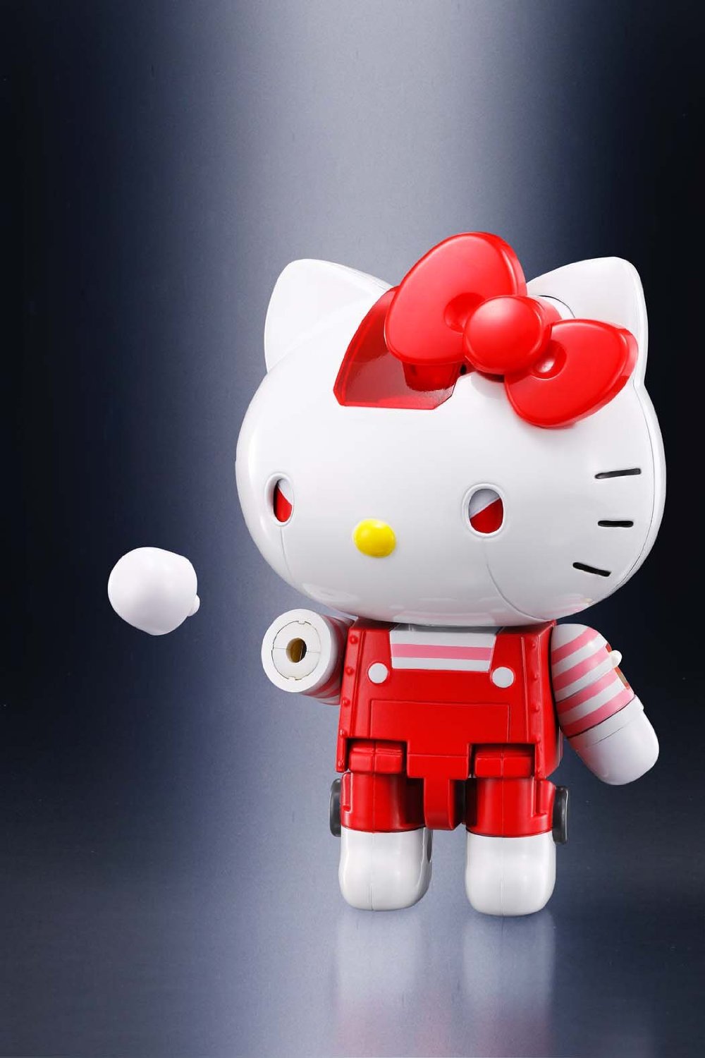 Chogokin Hello Kitty Red Stripe Version Collectible Action Figure - Perfect for Anime Fans, Kawaii Decor & Gift Giving
