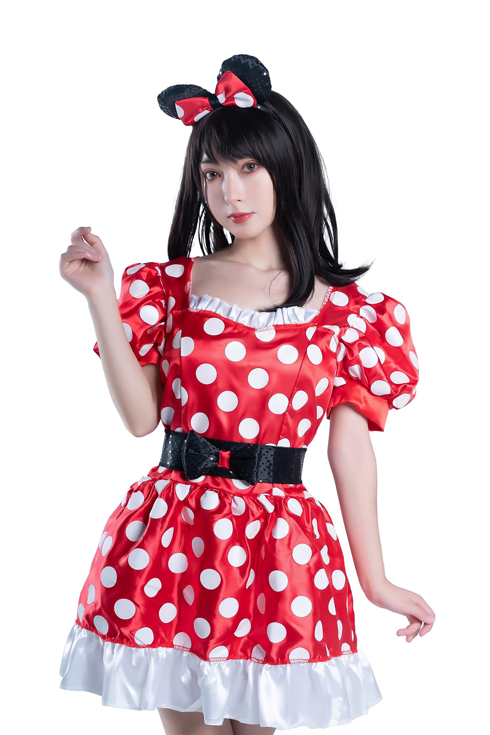 Minnie Mouse Classic Costume for Women - Red Disney Halloween Dress Up Outfit | Perfect for Halloween Parties, Cosplay & Theme Events