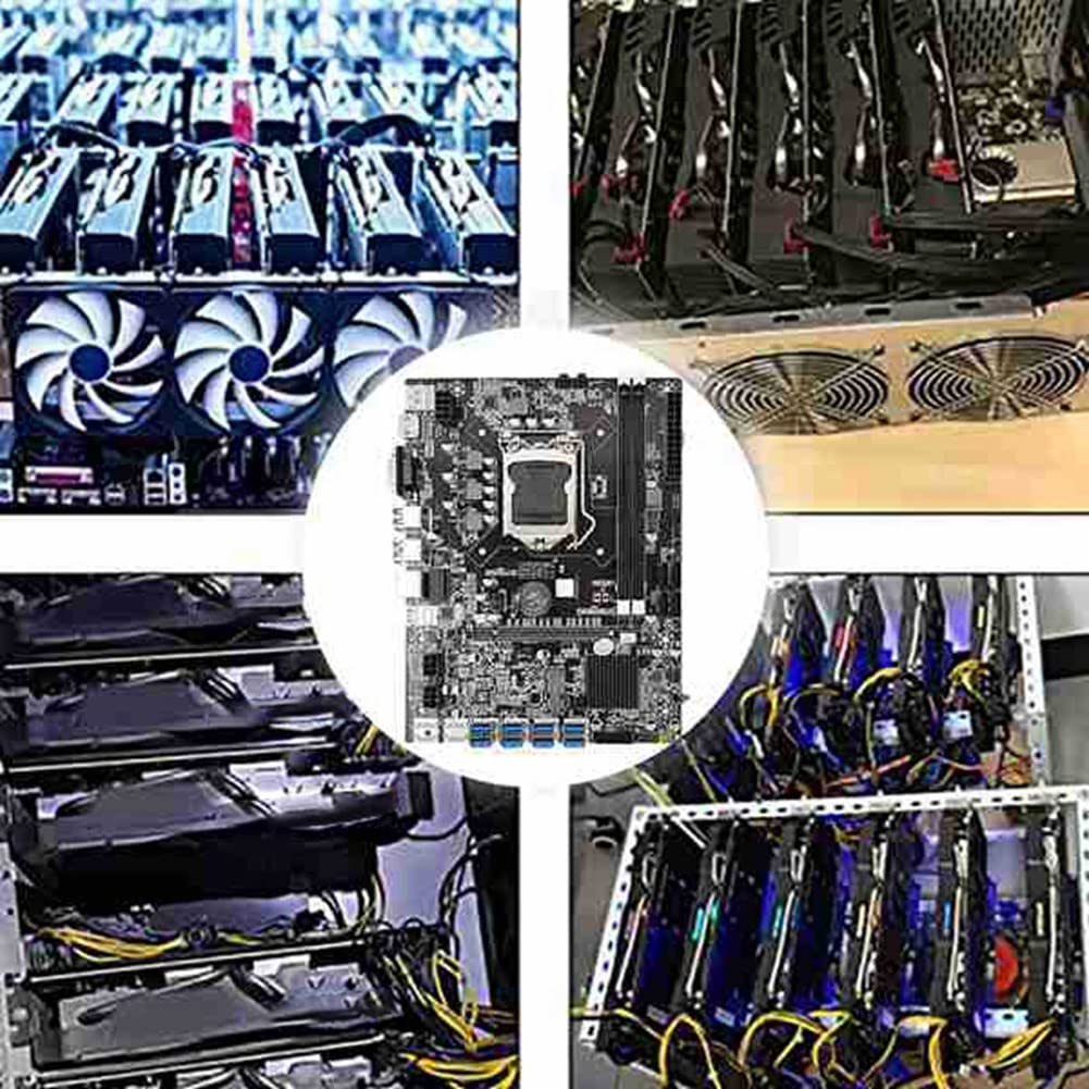 Cusstally 2x B75 ETH 8XPCIE Mining Motherboard with USB, Intel G1620 Processor, Thermal Grease & Pad, SATA & Switch Cables - Perfect for Cryptocurrency Mining Rigs & DIY PC Builds