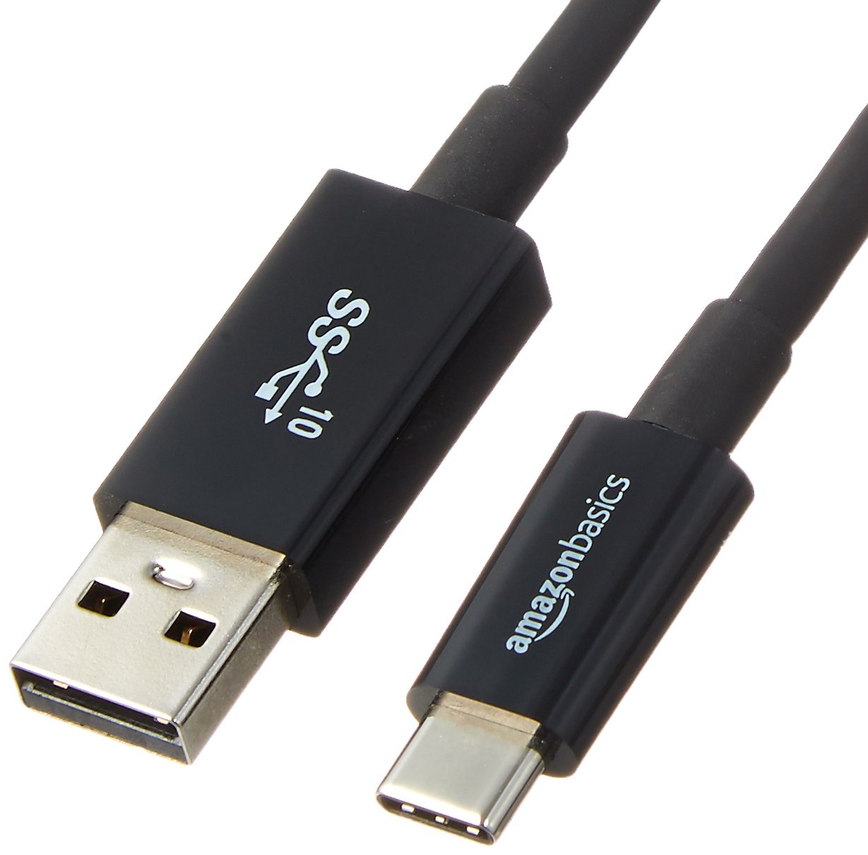 Amazon Basics USB Type-C to USB-A 3.1 Gen 2 Fast Charging Cable 5-Pack (3ft/0.9m, Black) - High-Speed Data Transfer & Charging for Smartphones, Tablets, Laptops - Perfect for Home, Office & Travel Use