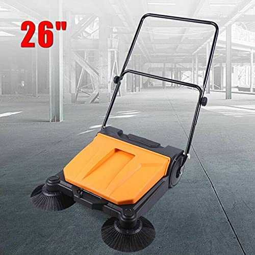 **Commercial Push Sweeper - Heavy Duty Indoor & Outdoor Floor Cleaning Machine, Foldable & Labor Saving Broom for Warehouse, Office, Home, and Sidewalk Use**