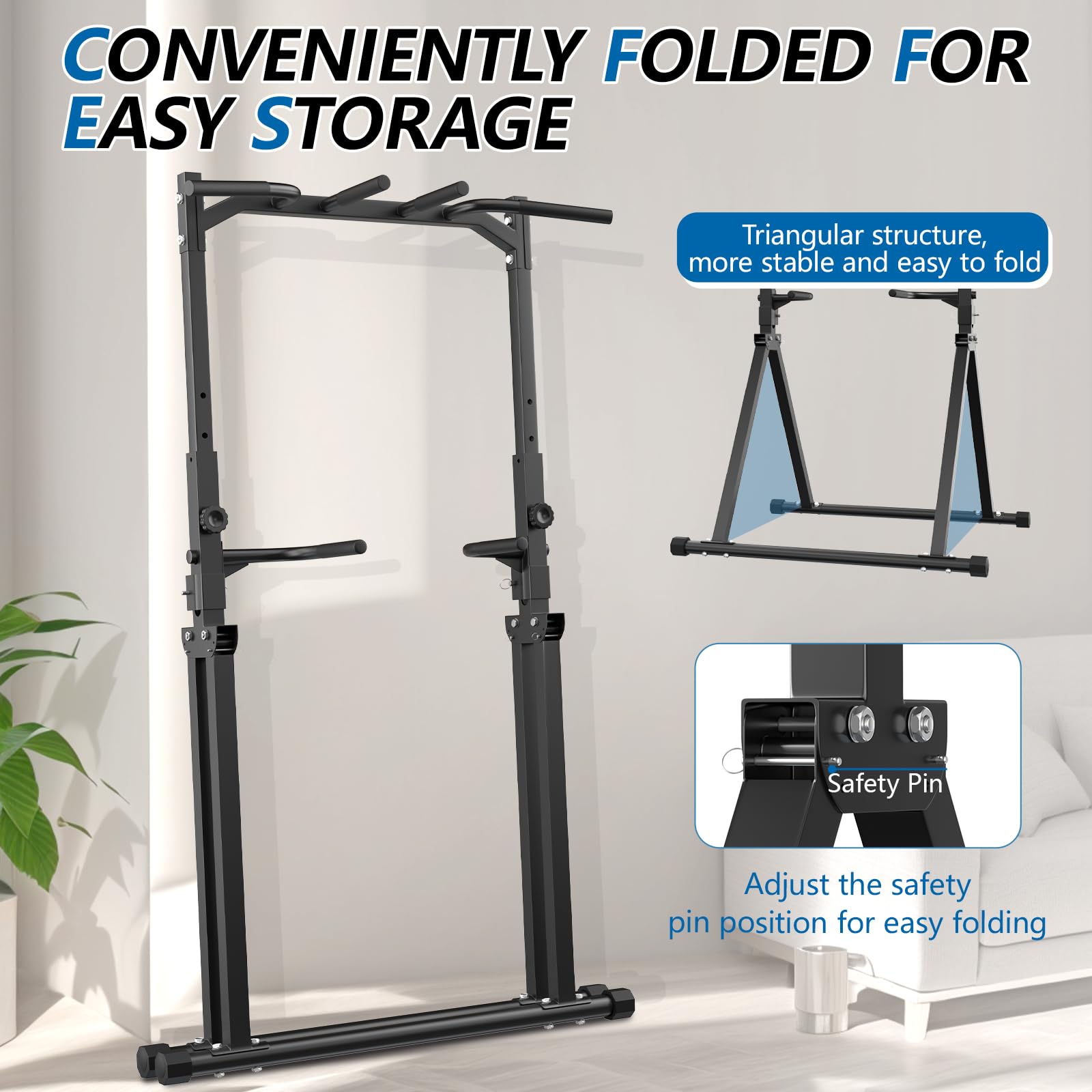 Pull Up Bar for Home Gym - Power Tower with Dip Station for Strength Training & Fitness Workouts - Perfect for Home Exercise, Calisthenics & Full Body Workouts