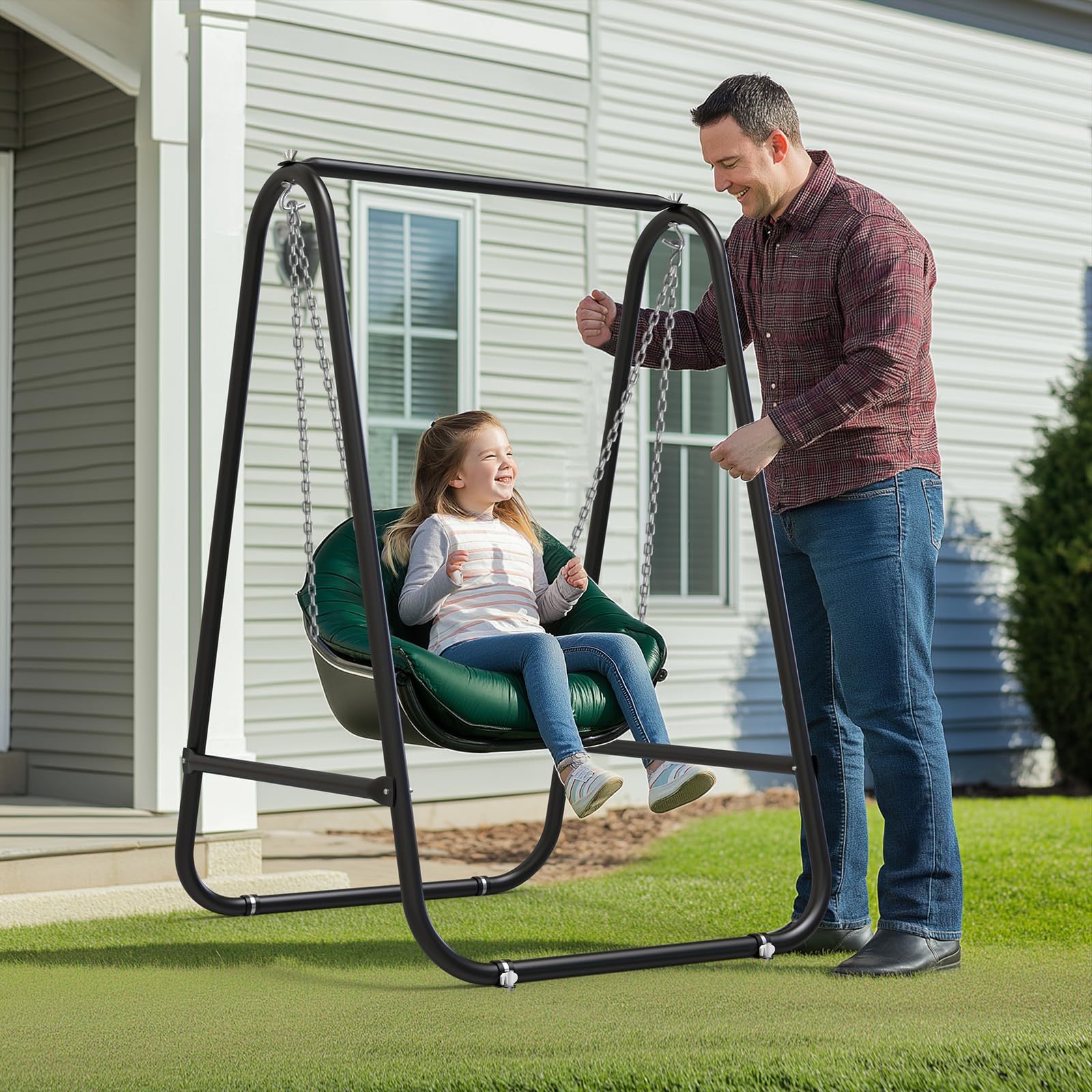 **Heavy Duty A-Shaped Hammock Chair Stand - 500 lbs Weight Capacity - Indoor/Outdoor Swing Stand for Hanging Hammocks (Black) - Perfect for Patio, Backyard, Garden & Relaxation**