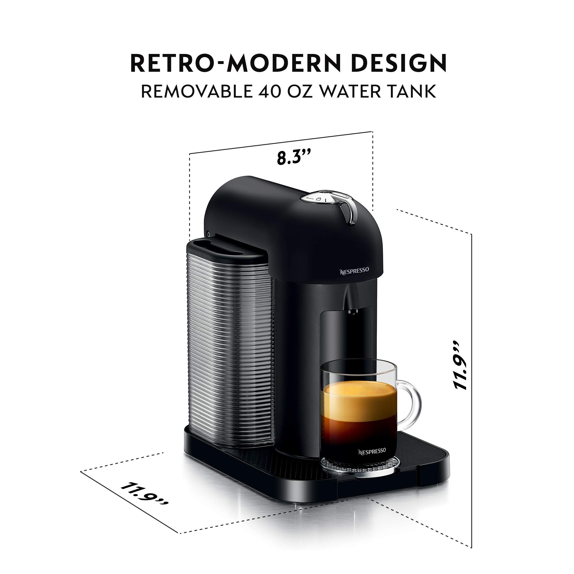 Breville Nespresso Vertuo Coffee & Espresso Machine with Aeroccino Milk Frother - Perfect for Home & Office Use