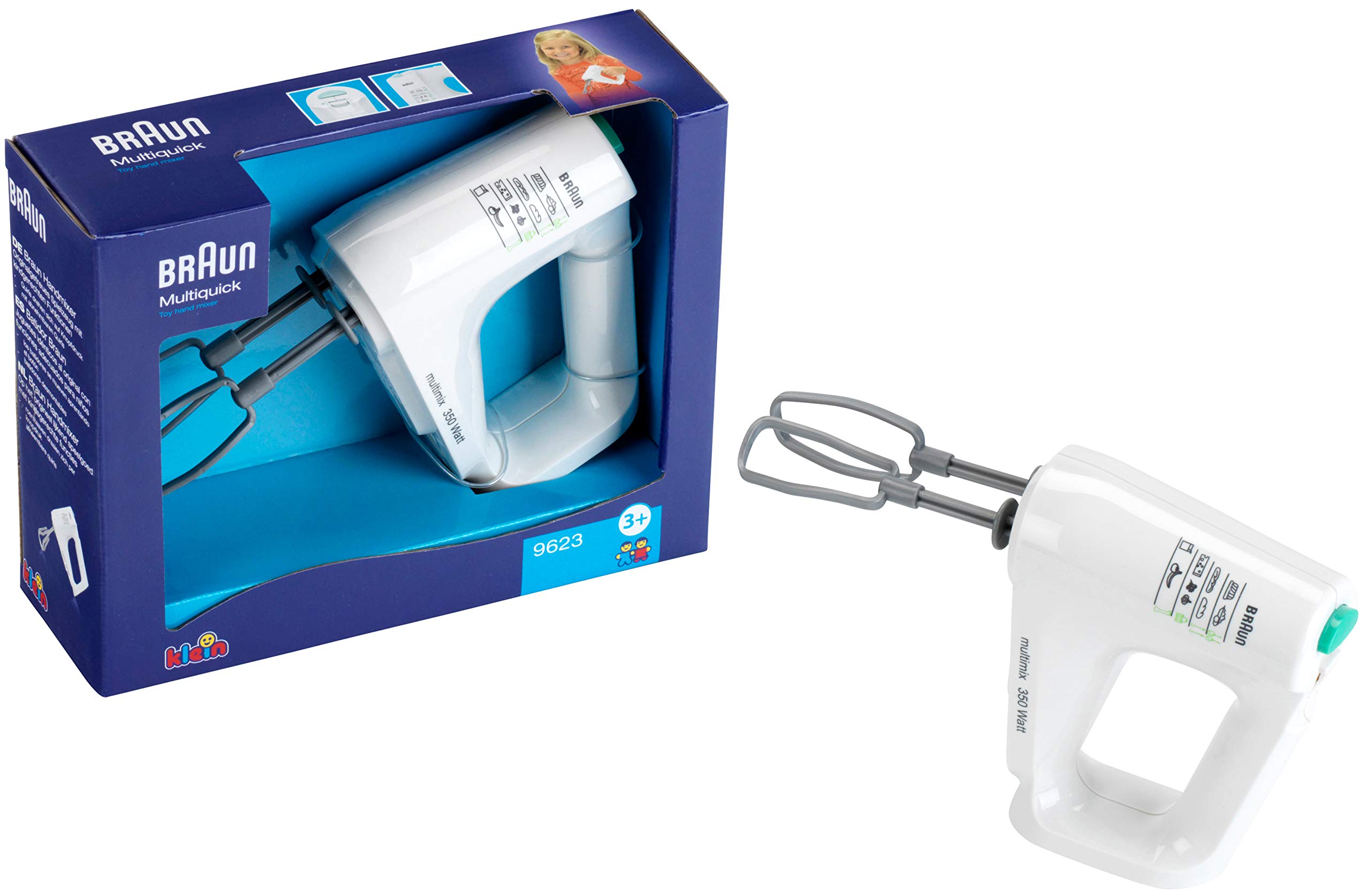 Klein Theo Braun Toy Hand Mixer for Kids - Pretend Play Baking & Cooking Toy - Safe & Durable Plastic Mixer for Toddlers & Children - Perfect for Play Kitchen, Birthday Gifts & Role Play Games