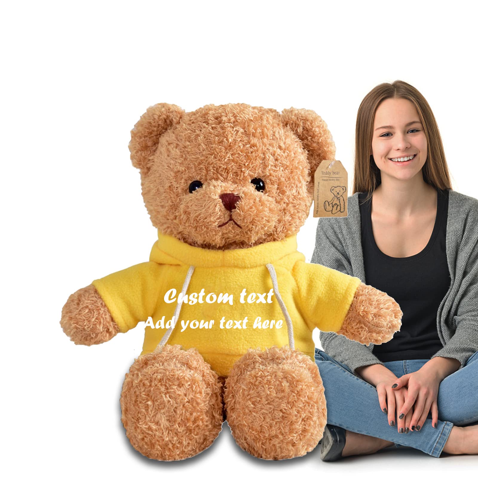 44 Inch Giant Teddy Bear Plush Toy - Personalized Stuffed Animal with Custom Text, Perfect Birthday & Christmas Gift for Family & Friends (Brown) | Cute Home Decor, Nursery Accent, Valentine's Day Present