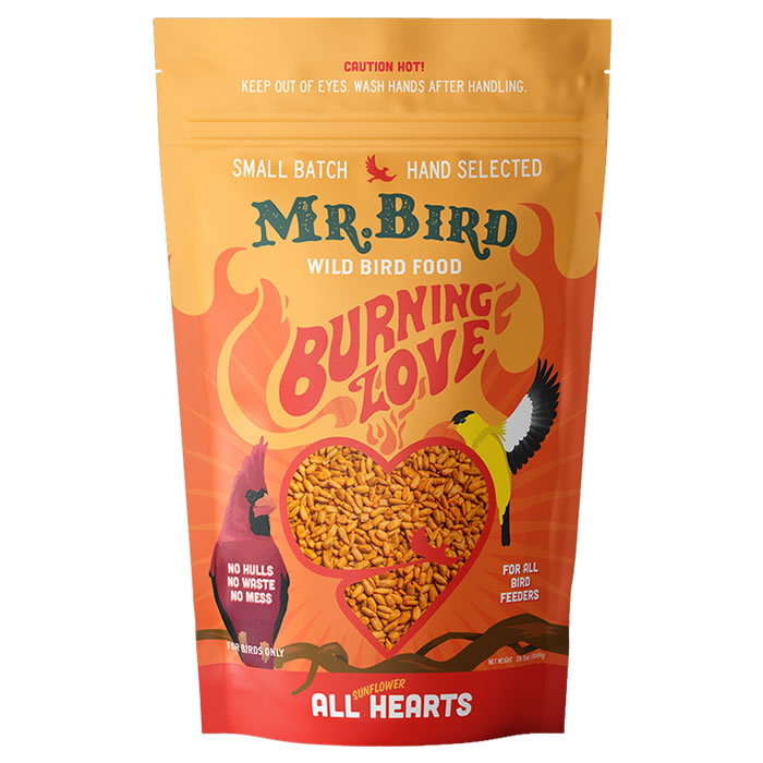Premium Wild Bird Seed for Outdoor Feeding - Mr. Bird Burning Love 4lb Bag - Attracts Cardinals, Finches & Songbirds to Your Backyard Garden