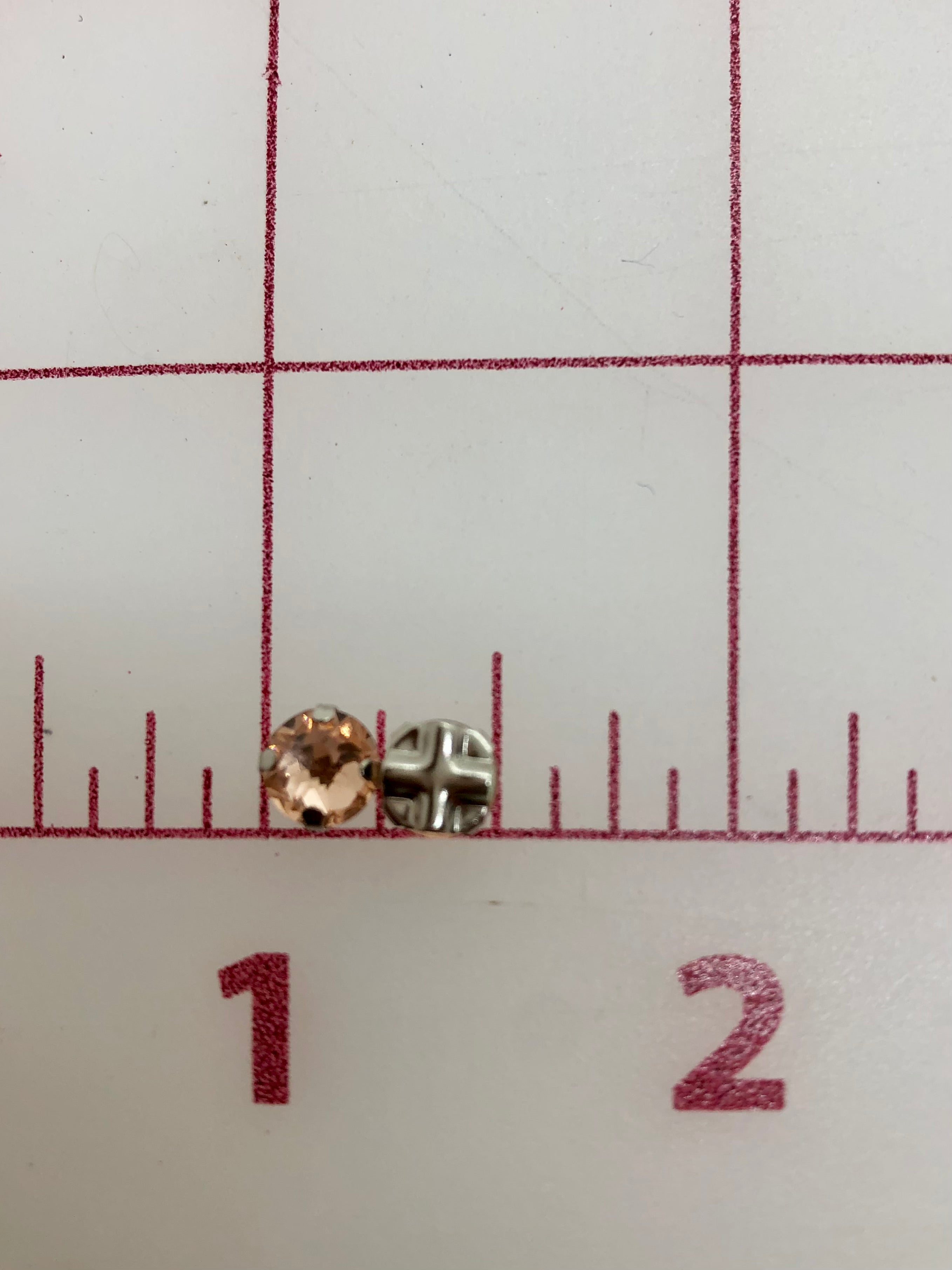 30SS Czech Bright Cut Rose Montees Rhinestones - Light Pink (12 Pack) | Perfect for DIY Jewelry, Nail Art, and Costume Embellishments