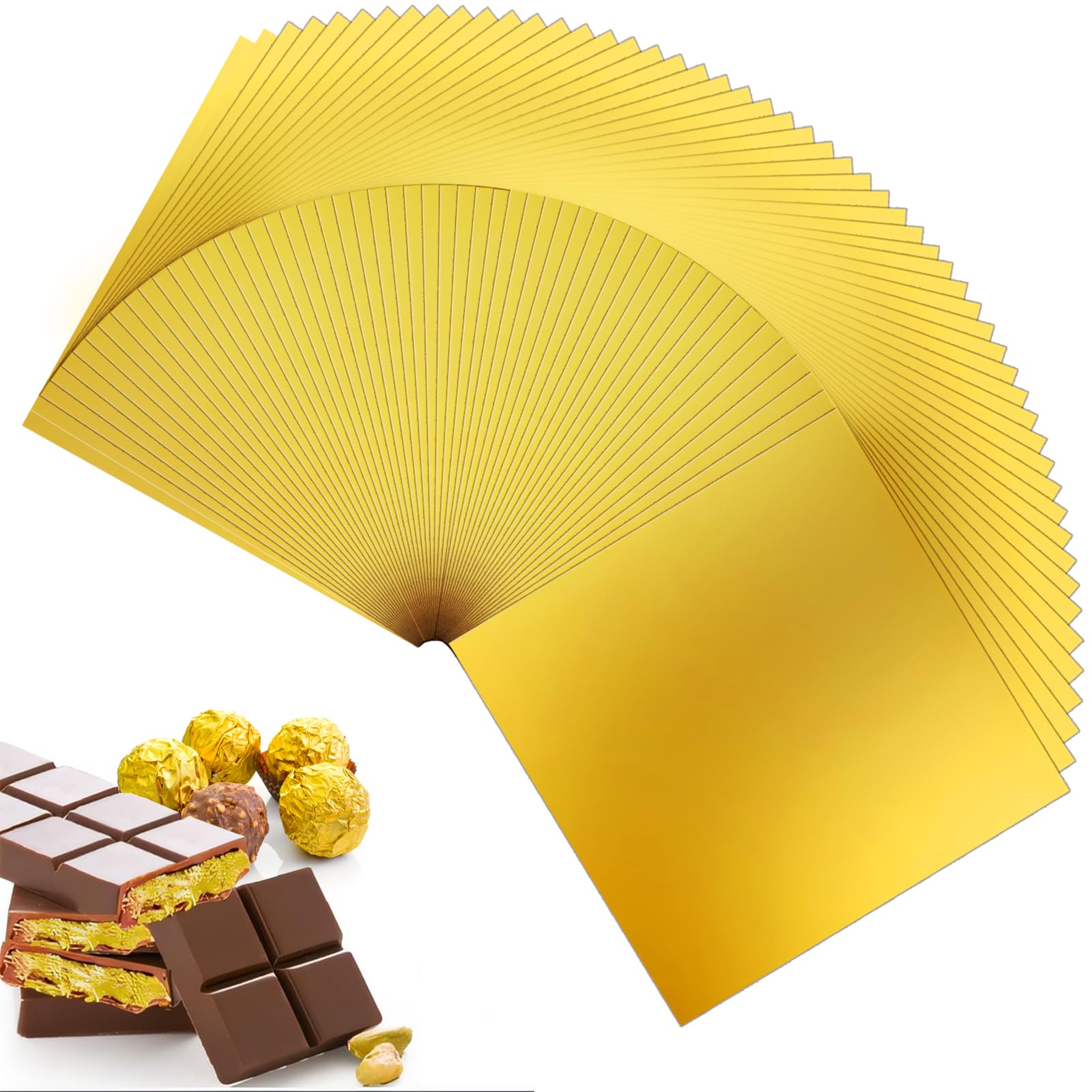 120Pcs Gold Chocolate Candy Wrappers, 6