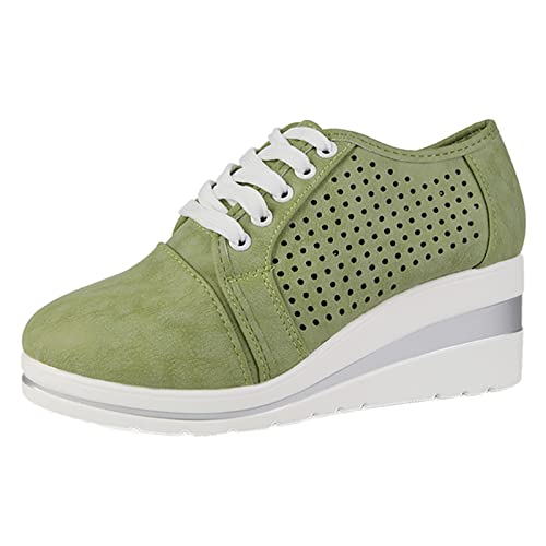 **Men's & Women's Wide Width Casual Shoes - Breathable Hollow Out Wedge Heels for Height Increase | Perfect for Walking, Travel & Everyday Wear**