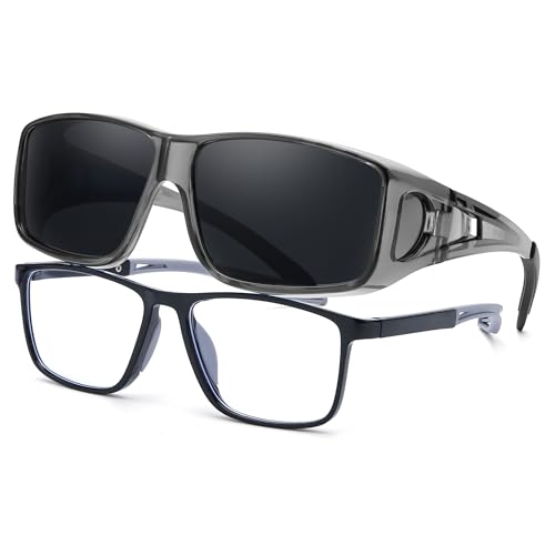 A02 Transparent Gray Frame / Black Polarized Lenses