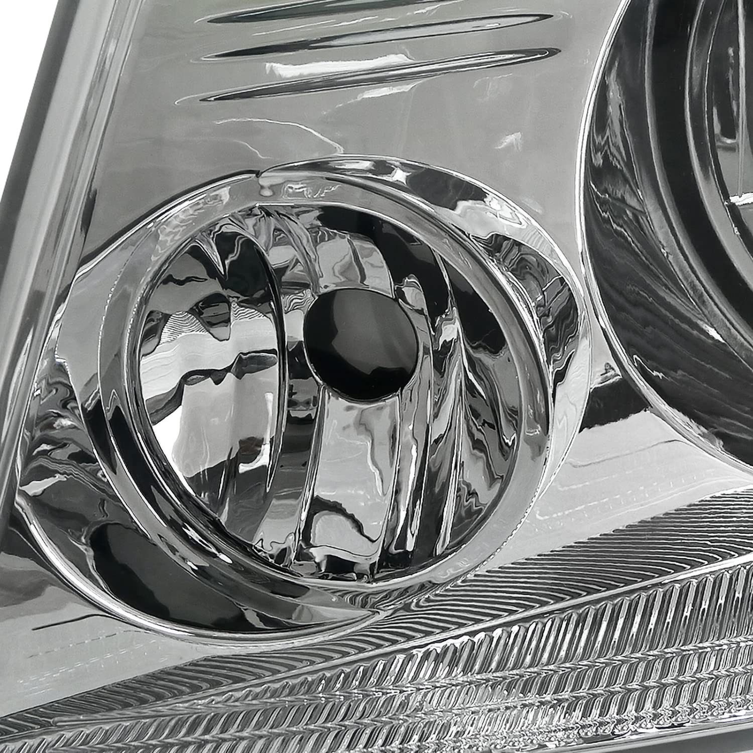 Spec-D Tuning Retrofit Chrome Projector Headlights for 2004-2008 Ford F150 & 2006-2008 Lincoln Mark LT - Left & Right Pair Headlamp Assembly - Upgrade Your Truck's Nighttime Visibility & Style