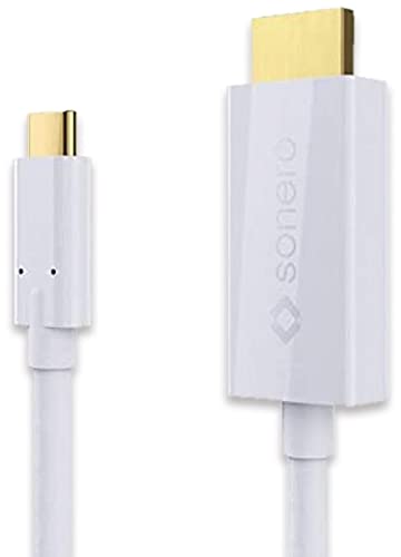 Sonero UCC010-010 USB-C to HDMI 2.0 Cable 6ft - 4K@60Hz HDR, 18Gbps High Speed, Thunderbolt 3/4 & USB 3.1 Compatible - for MacBook Pro, Dell XPS, iPad Pro, Samsung Galaxy - Home Theater, Office Presentations, Gaming Monitor Setup