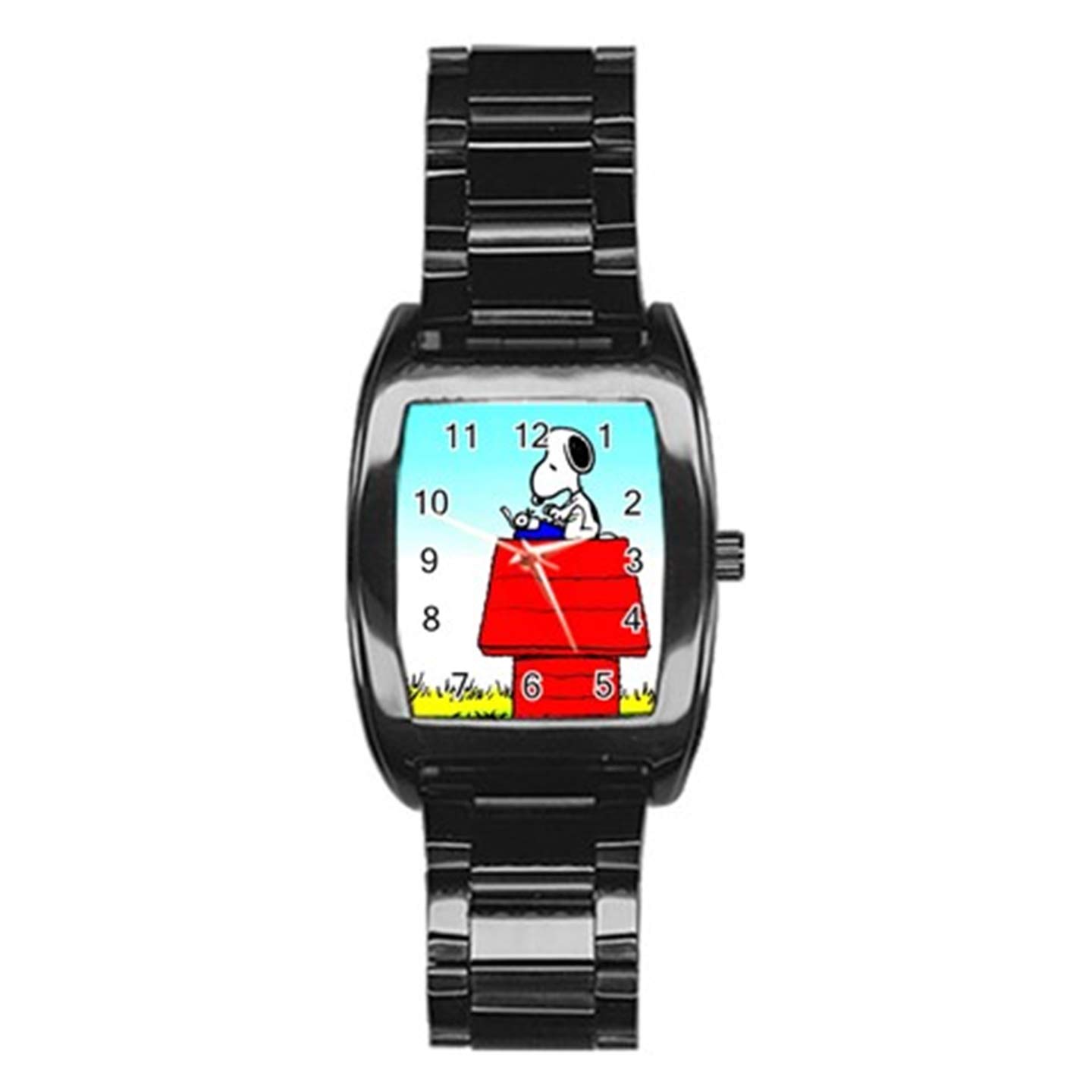 Stylish Snoopy The Peanuts Stainless Steel Watch - Vintage Dog House Design Unisex Wristwatch for Men & Women | Perfect Gift for Collectors, Office Wear & Casual Outfits