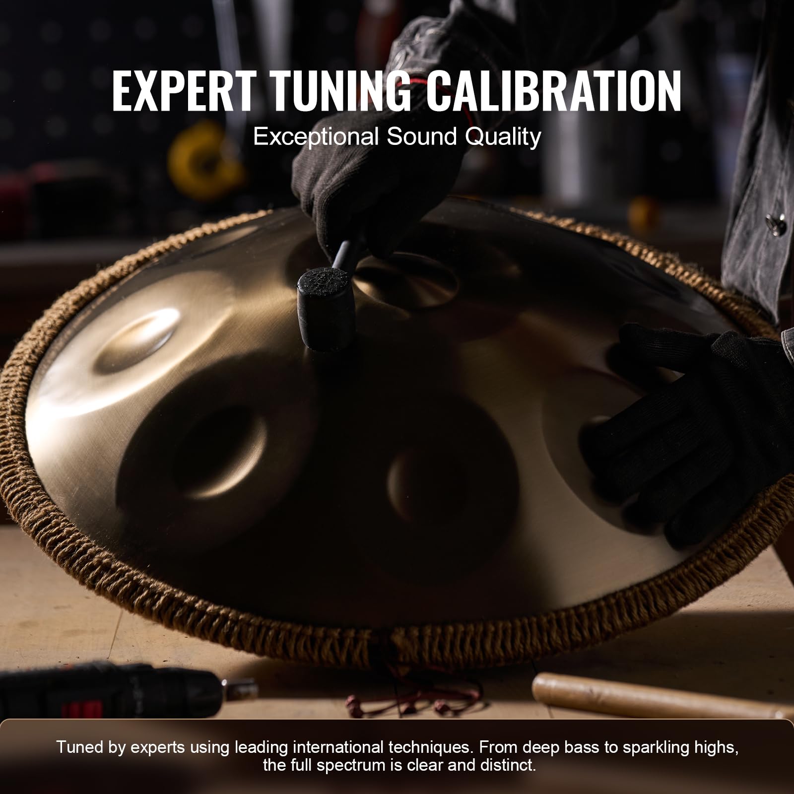 VEVOR 22-inch Handpan Drum in D Minor - 10 Notes Steel Hand Pan with Mallets, 432Hz Tuning, Stand & Carry Bag - Professional Percussion Instrument for Adults & Beginners - Perfect for Meditation, Yoga, Music Therapy & Outdoor Performances