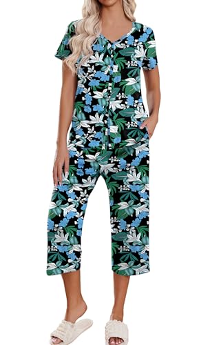 Black and Blue Floral
