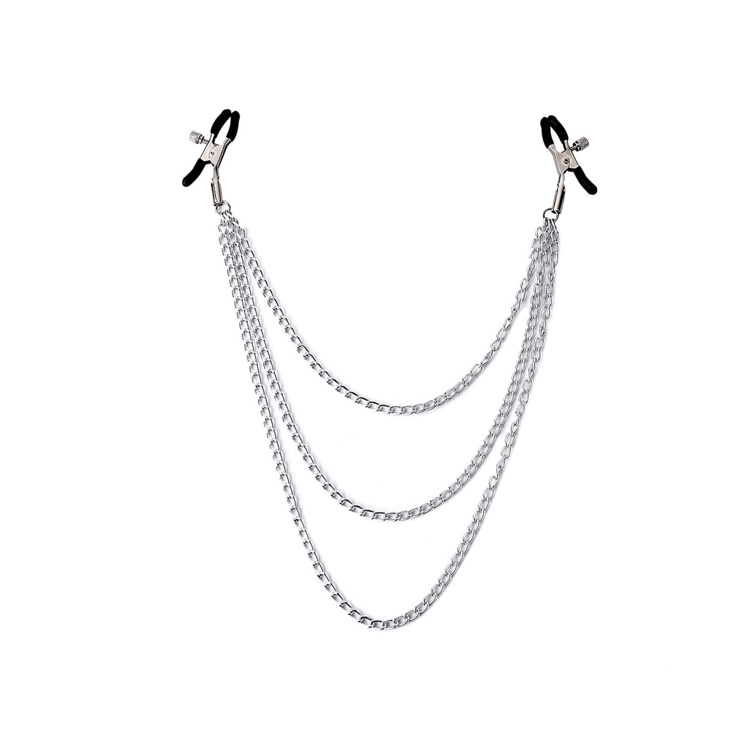Adjustable Stainless Steel Body Clamps with Chain - Non-Piercing Body Jewelry for Women & Men - Perfect for Festivals, Raves, and Body Decorations