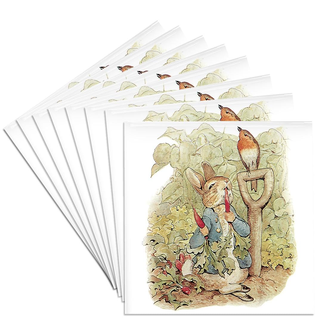 3D Rose Peter Rabbit in The Garden Vintage Art Print - Classic Beatrix Potter Nursery Decor, Wall Art for Kids Room, Living Room & Office Decor