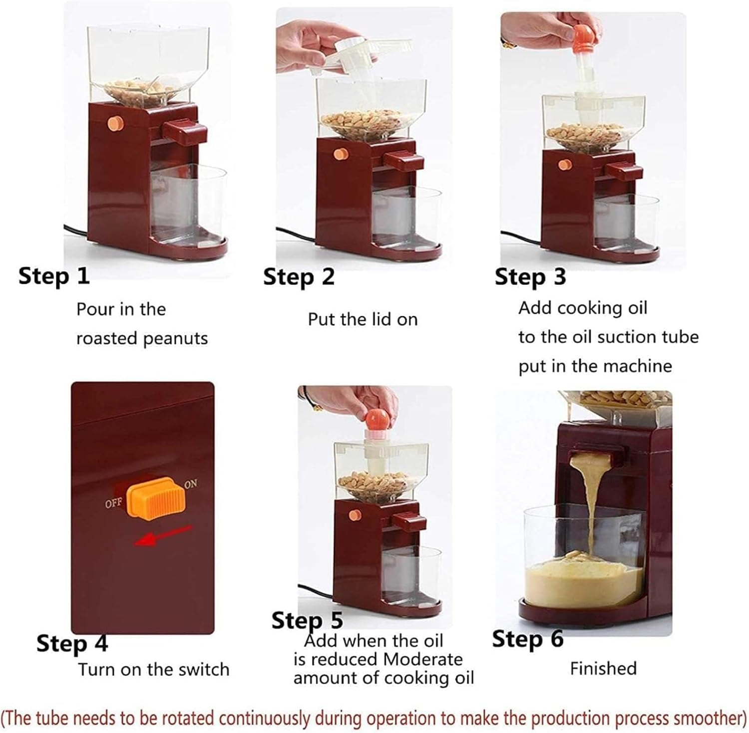 Electric Peanut Butter Maker Machine - 500ml Capacity, Non-Slip Base & Hourglass Design for Smooth Grinding | Perfect for Homemade Nut Butters, Healthy Snacks & Kitchen Use
