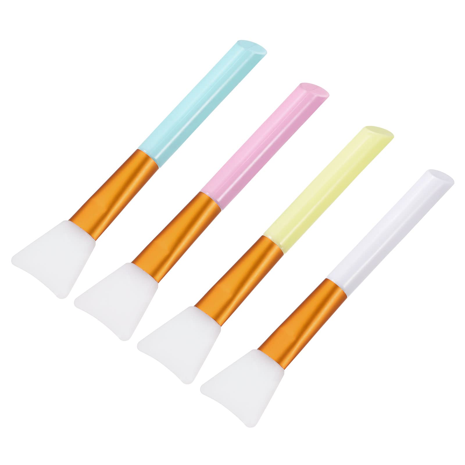 Meccanixity Silicone Epoxy Brushes Set of 4 - Pink, Blue, White & Yellow DIY Applicator Tools for Epoxy Resin Tumbler Making, Jewelry Crafting & Art Projects - Perfect for Resin Art, DIY Coasters & Creative Crafts