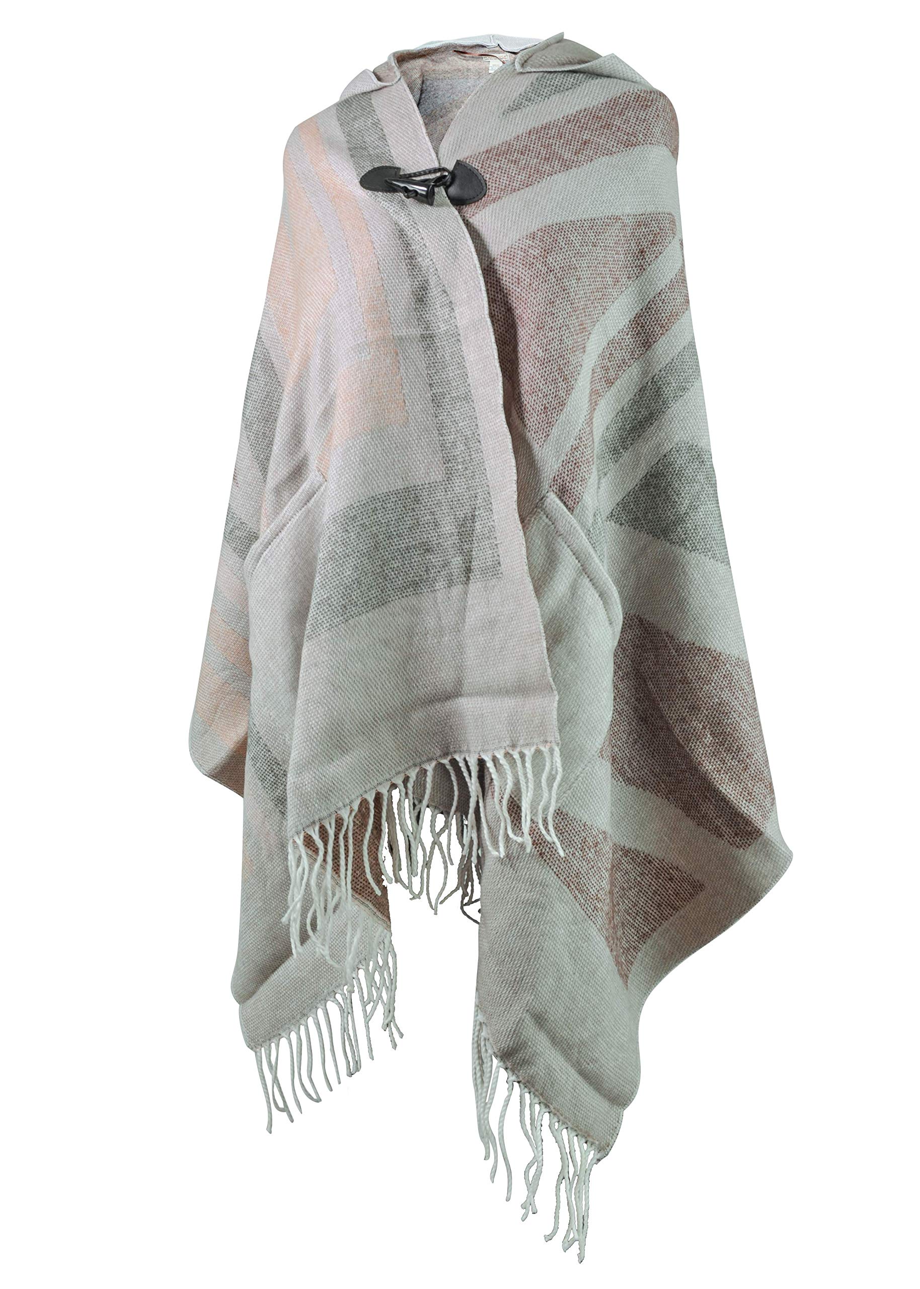 Young USA® Women's Hooded Poncho Wrap - Stylish & Comfortable Outerwear for Fall, Winter & Rainy Days - Perfect for Casual Outings, Travel & Outdoor Activities