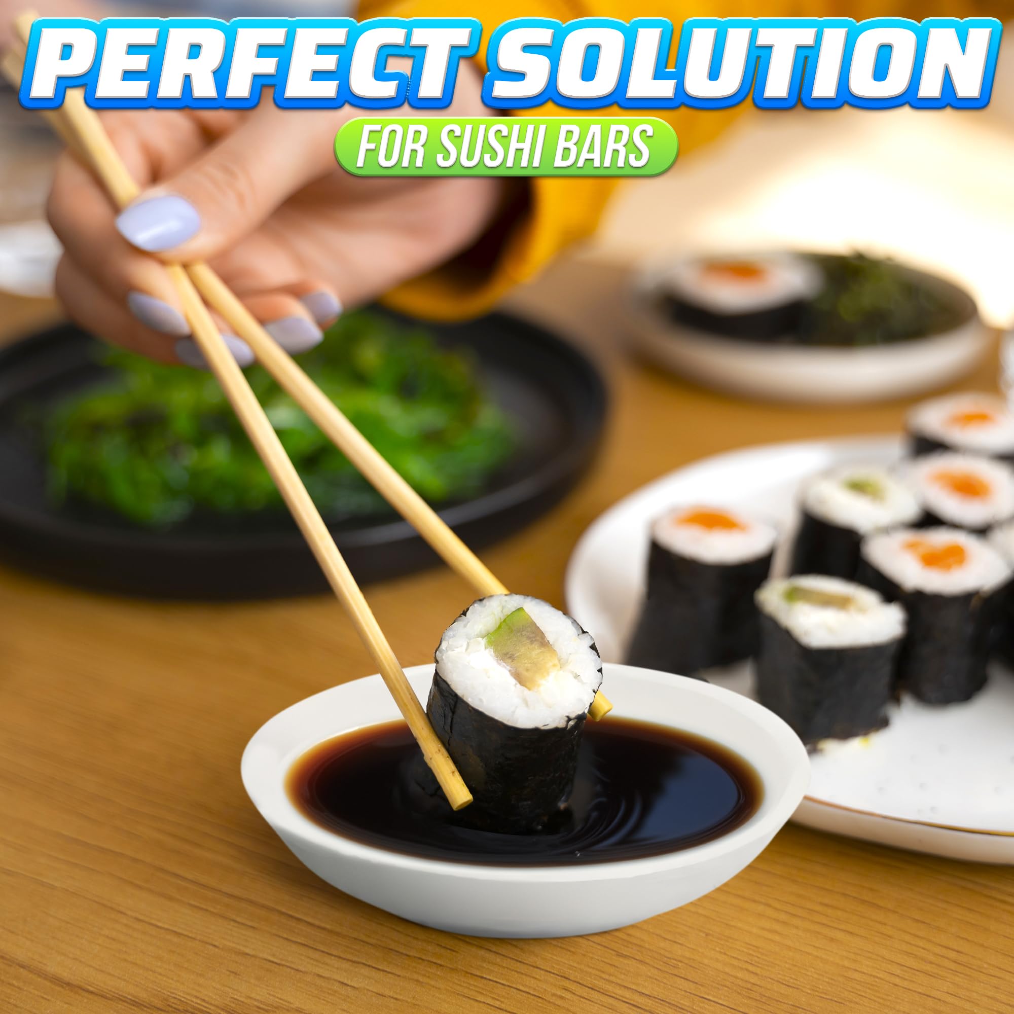 10-Piece Melamine Sushi Soy Sauce Bowls - 3.62 Inch Small Dipping Dishes for Soy Sauce, Olive Oil & Bread - Durable Plastic Condiment Cups - Perfect for Sushi Restaurants, Home Dining & Party Appetizers