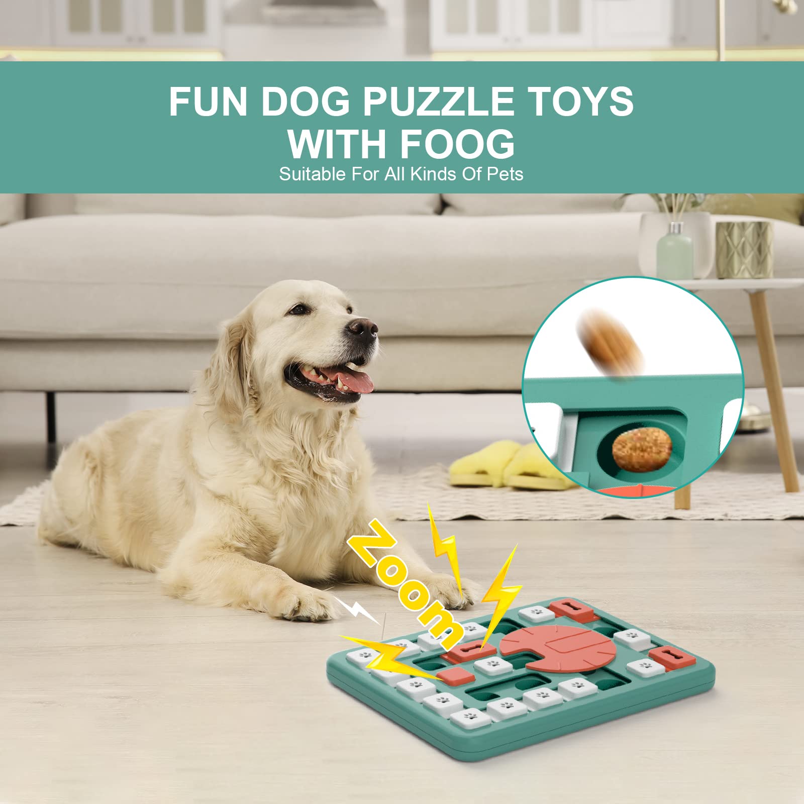 Interactive Knitly Dog Puzzle Toys for Large, Medium & Small Smart Dogs – Squeaky Enrichment Toys for Boredom & Stimulation | Slow Feeder Treat Dispenser for Mental Exercise & Fun Playtime at Home or Outdoors