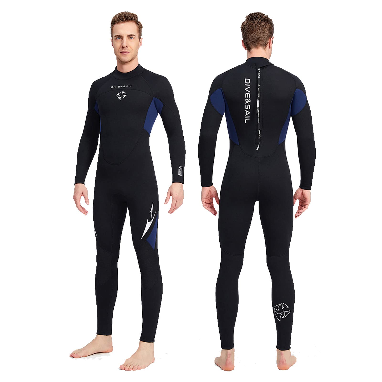 TOYOMO 3MM Neoprene Men's Wetsuit - Full Body Diving Suit with Back Zip, Long Sleeve for Scuba Diving, Snorkeling, Surfing & Swimming | Warm & Flexible for Cold Water Adventures