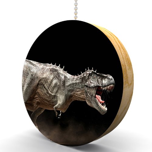 Dinosaur Rage Hardwood Oak Ceiling Fan Pull Chain - Rustic Home Decor for Bedroom, Living Room, and Kids Room