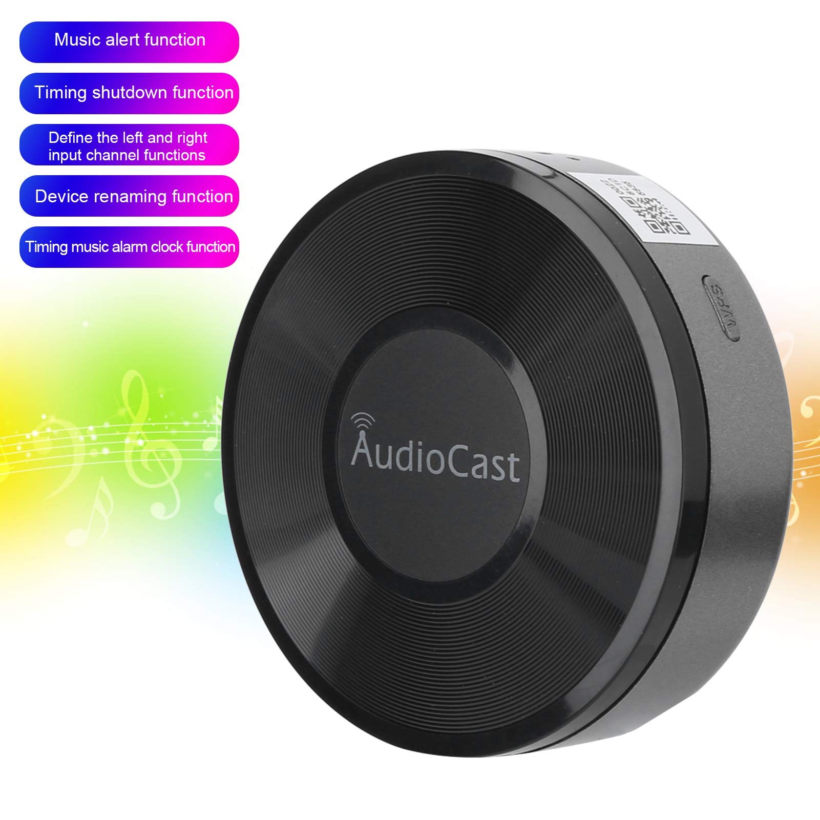 KOSDFOGE WiFi Music Receiver - Wireless DLNA Spotify iHeartRadio Audio Streamer, 2.4G Multi-Room Speaker for Home Theater & Party Sound System | Perfect for Living Room, Bedroom & Office Entertainment