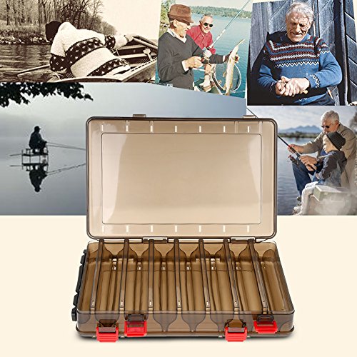Portable 14-Compartment Fishing Lures Box - Handheld Bait & Tackle Organizer for Bass, Trout & Saltwater Fishing | Camping, Kayak & Boat Fishing Accessories