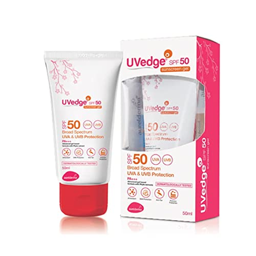 UVEDGE SPF 50 Sunscreen Gel - Broad Spectrum UVA/UVB Protection, Water Resistant, Non-Greasy Formula for Face & Body - Perfect for Outdoor Activities, Beach & Sports