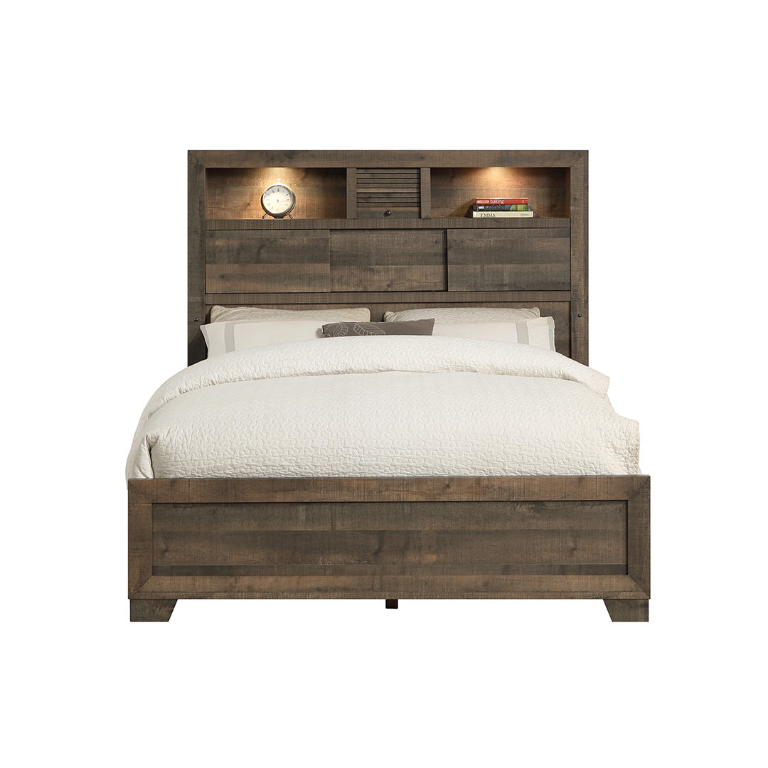 Modern Bookcase Bed with Storage - Space-Saving Bed Frame with Bookshelves for Small Apartments, Dorms & Studio Living
