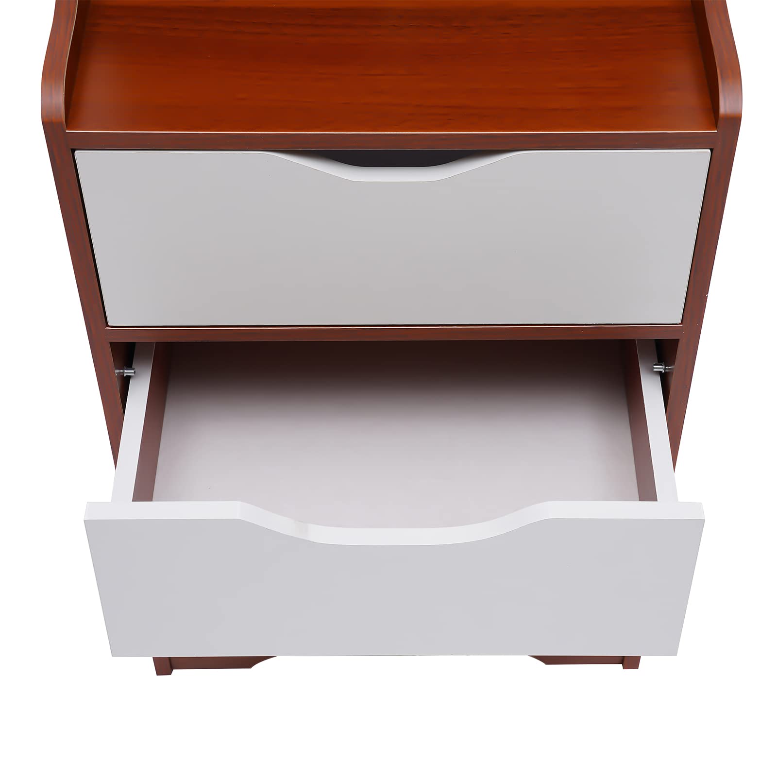 Modern Nightstand with 3 Drawers & Open Shelf - Bedside Table with Storage for Bedroom, Dorm, Apartment - Easy Assembly Wooden Side Cabinet - Perfect for Reading Lamps, Books & Bedroom Organization