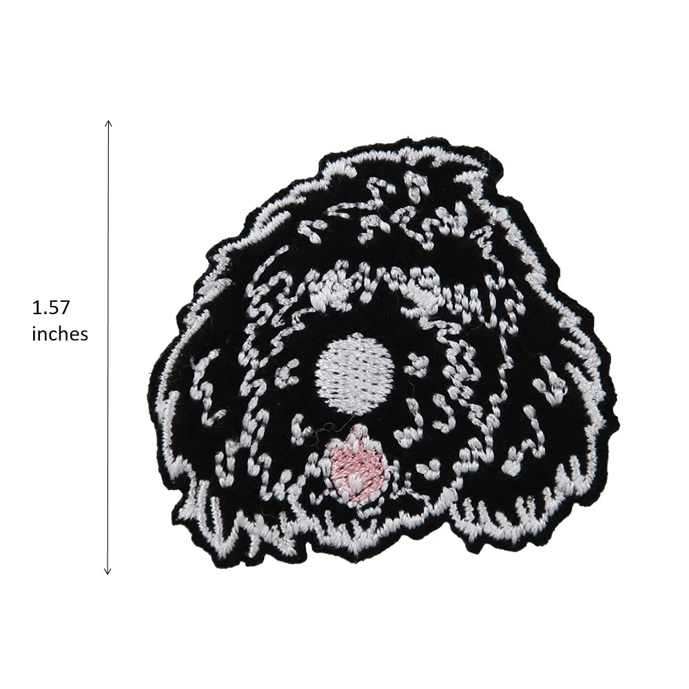 Custom Doodle Embroidered Iron On Patch - Black DIY Sewing Patch for Jackets, Backpacks & Denim - Creative Fashion Accessory for DIY Crafts and Clothing Customization