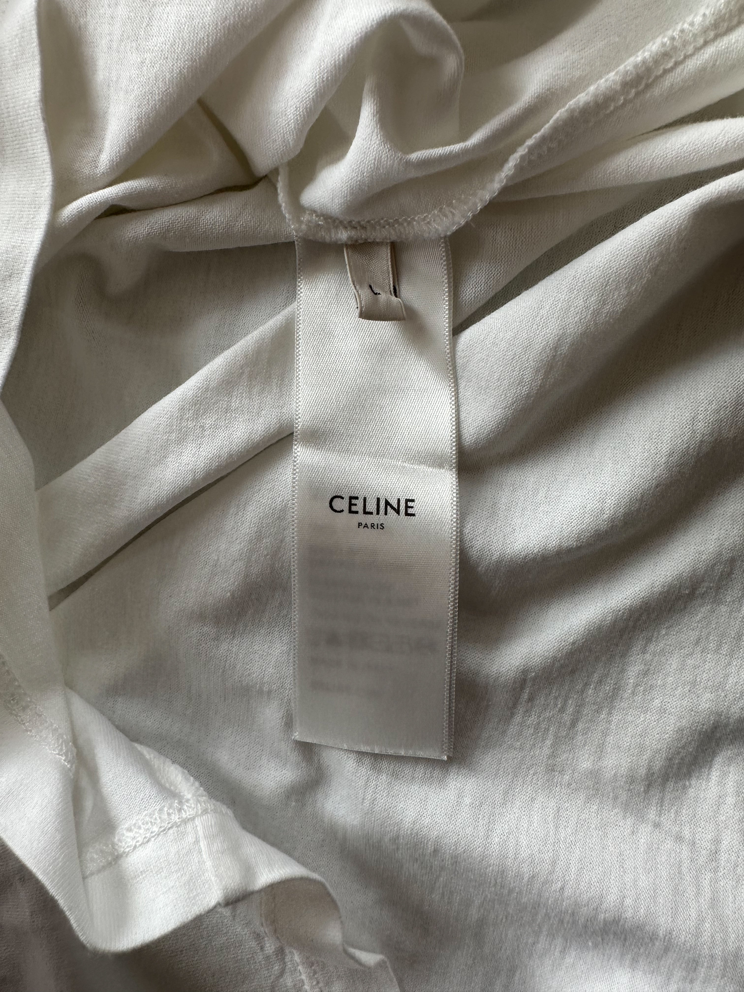 Celine White & Black Logo T-Shirt for Women | Fashion Casual Cotton Tee | Perfect for Streetwear & Everyday Outfits