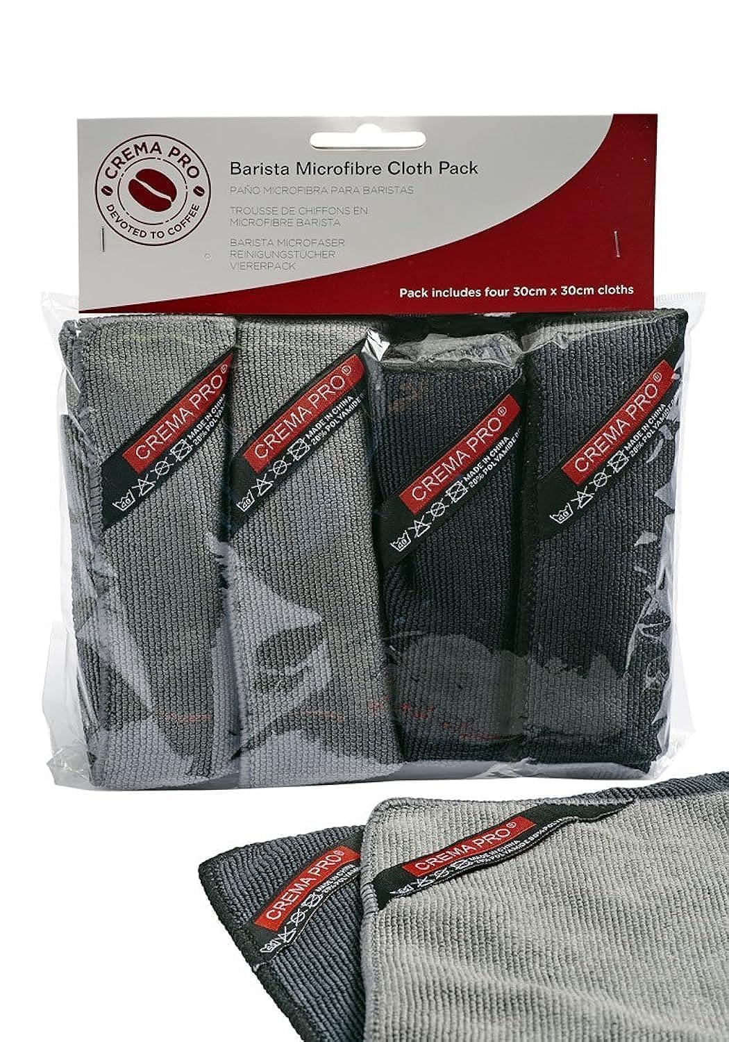Barista Microfiber Cleaning Cloths 4-Pack - Premium Coffee & Espresso Accessories for Perfect Brews - Quick Drying & Reusable - Ideal for Coffee Machines, Espresso Makers & Countertop Cleaning