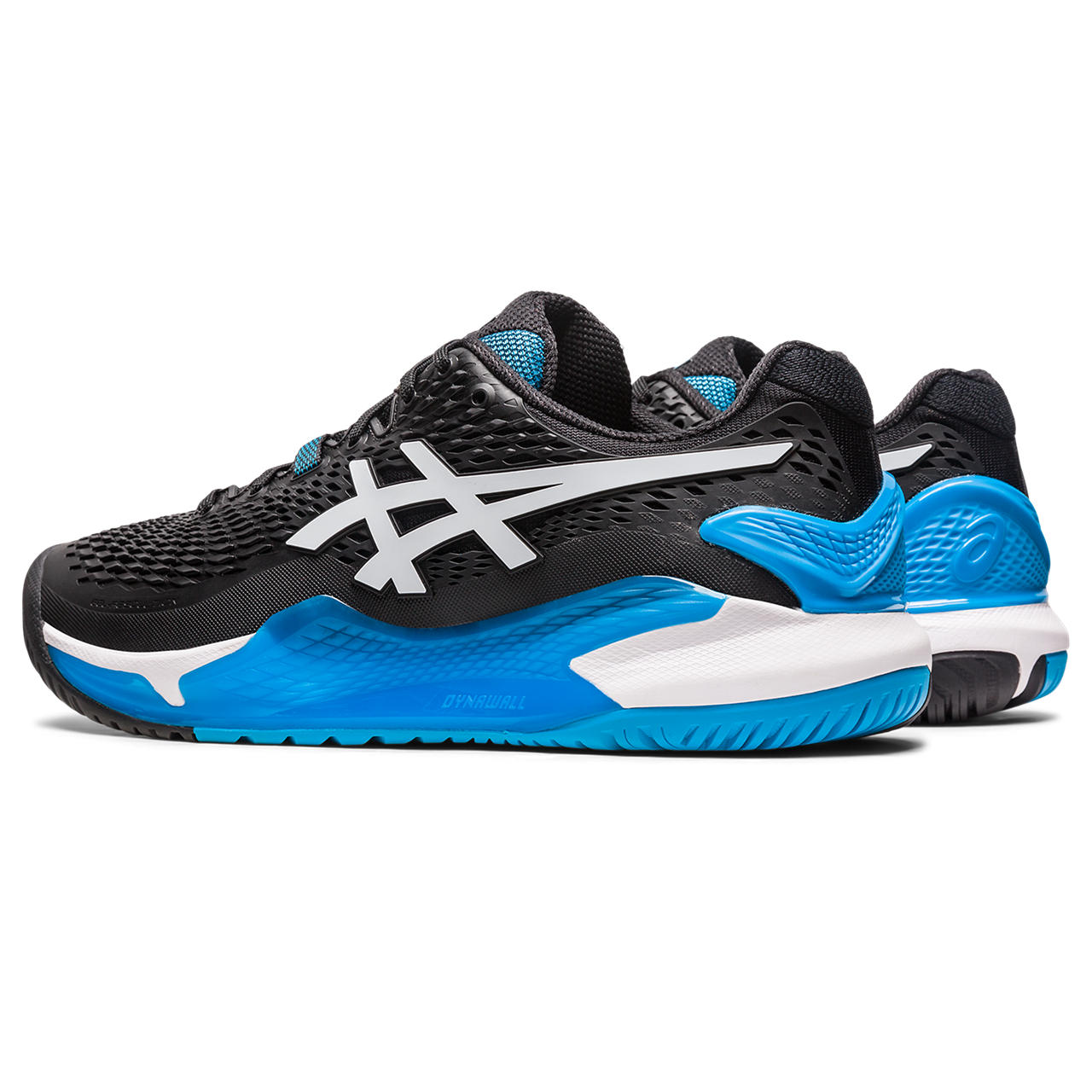 ASICS Gel Resolution 9 Men's Tennis Shoes - Black/Blue - High-Performance Court Shoes for Competitive Play & Training
