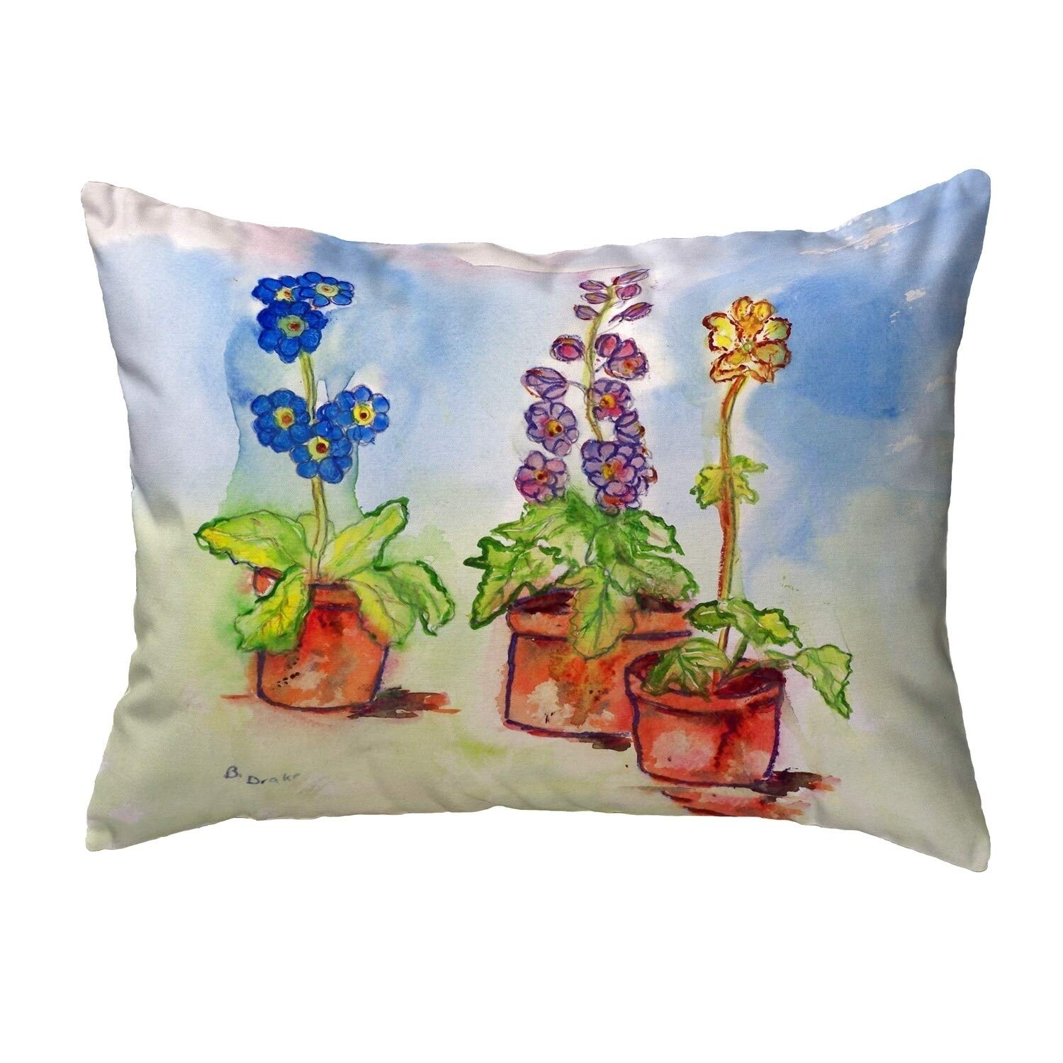 Betsy Drake KS426 Decorative Throw Pillow 11x14 Inches - Multi Color Cushion for Sofa, Bed, Living Room & Home Decor