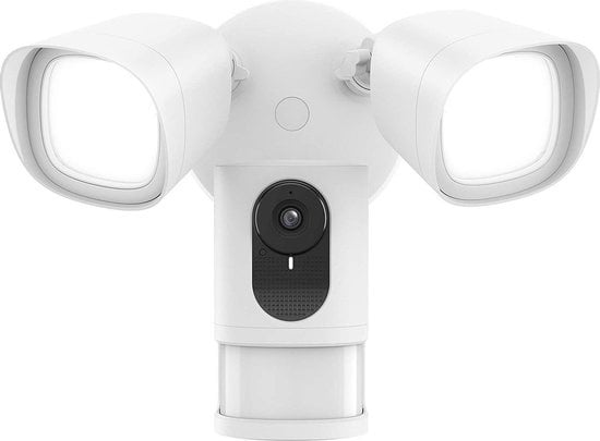 2K Floodlight Security Camera with IP66 Rating, Outdoor Wired Surveillance, Works with Amazon Alexa & Google Assistant, 2500 Lumens, 5000K Daylight - Ideal for Home Security, Backyard Monitoring & Smart Lighting Control