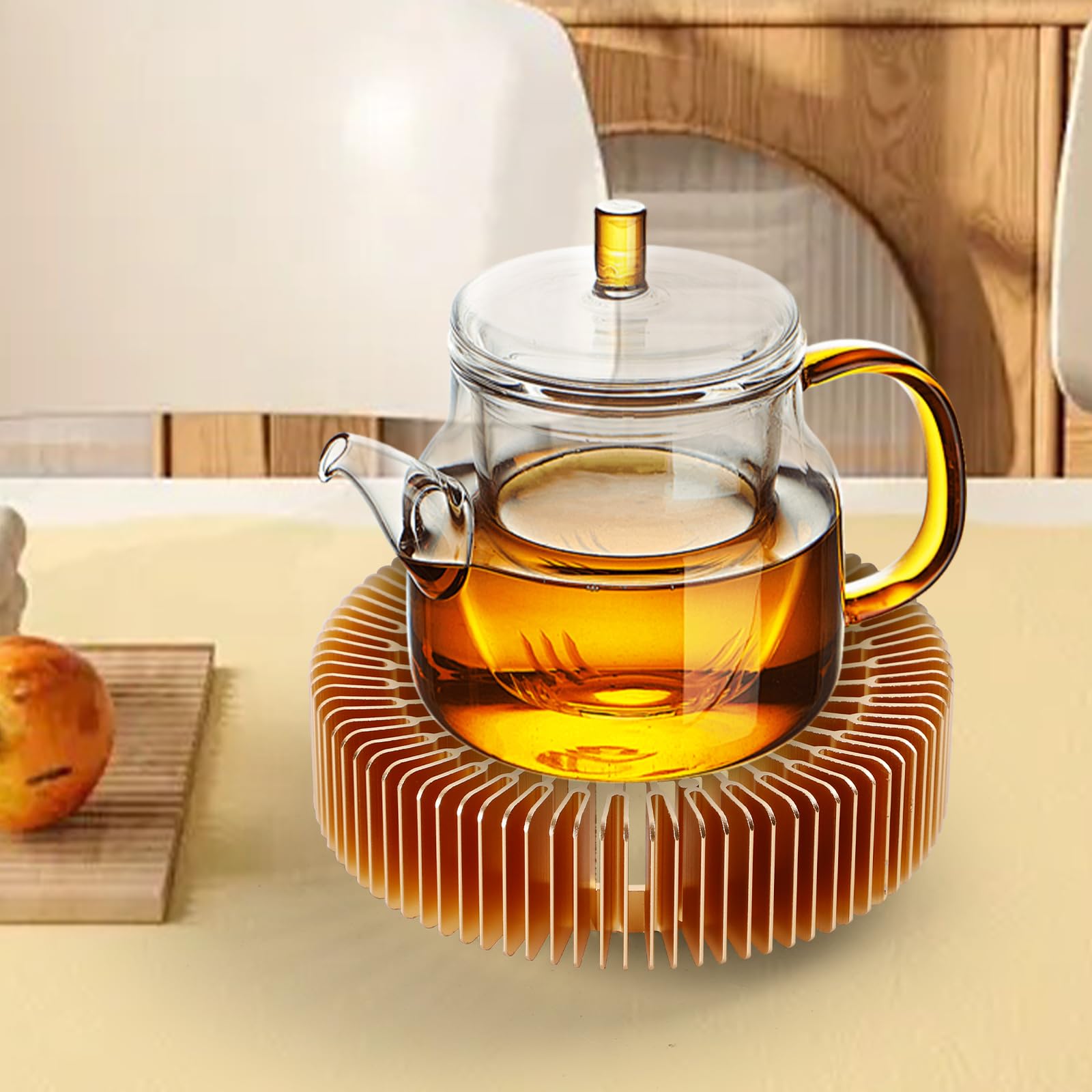 Rose Gold Tea Pot Warmer - Aluminum Alloy Electric Tea Warmer Base for Coffee, Tea & Milk - Perfect for Home, Office & Gifts - Keep Beverages Warm While Working or Relaxing